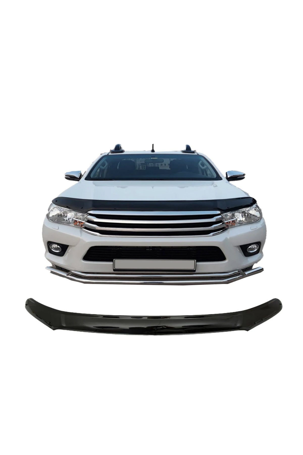 Toyota Hilux 2015-2020 Kaput Rüzgarlığı (Hood Deflector) | Piano Black Kaput Koruma Siperliği