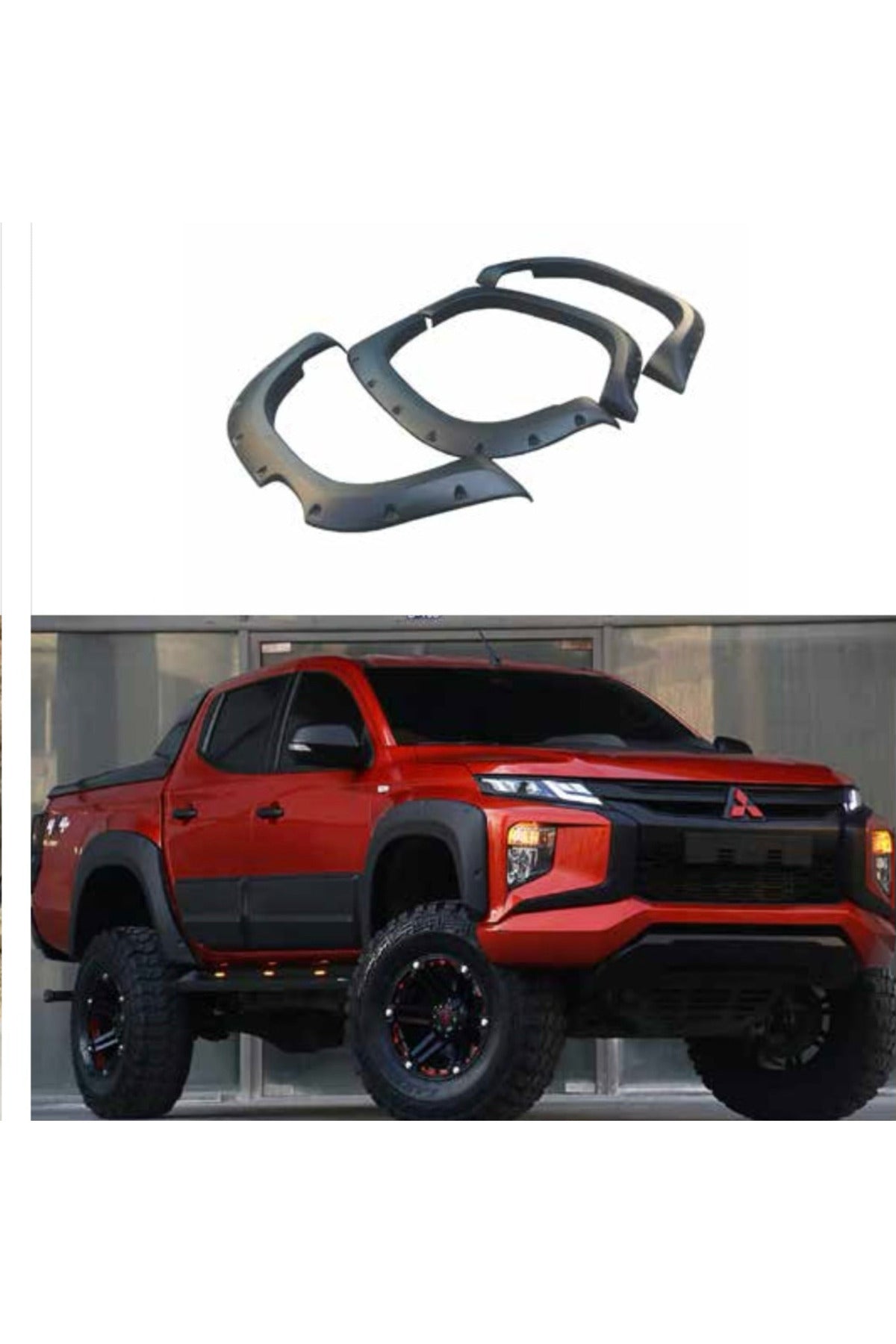 Mitsubishi L200 2019+ Dodik Seti | Mat Siyah Çamurluk Dodik / Fender Flare – Siyah