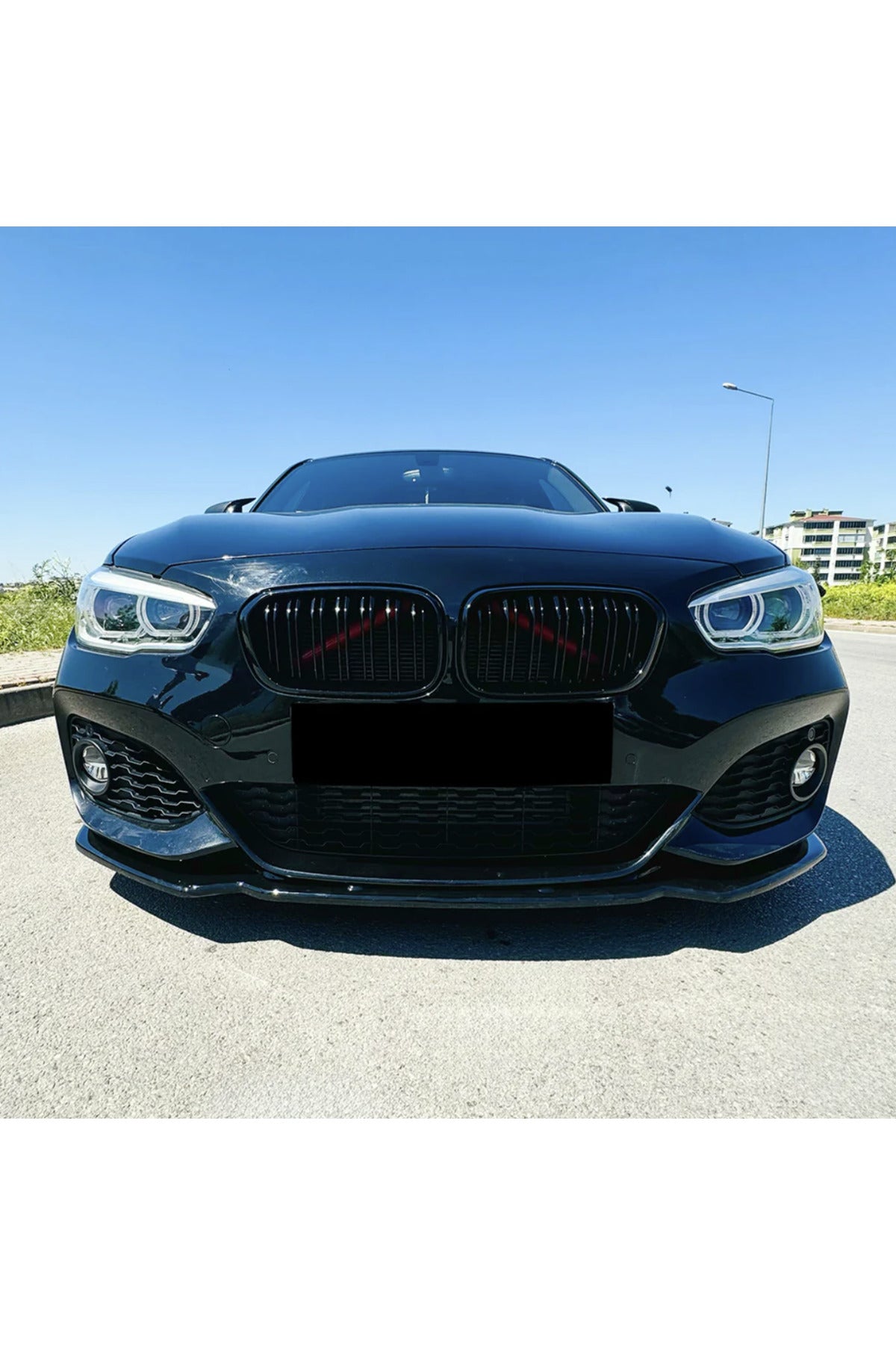 BMW 1 Serisi F20 F21 2015-2019 M Paket Ön Lip Piano Black Ön Tampon Eki