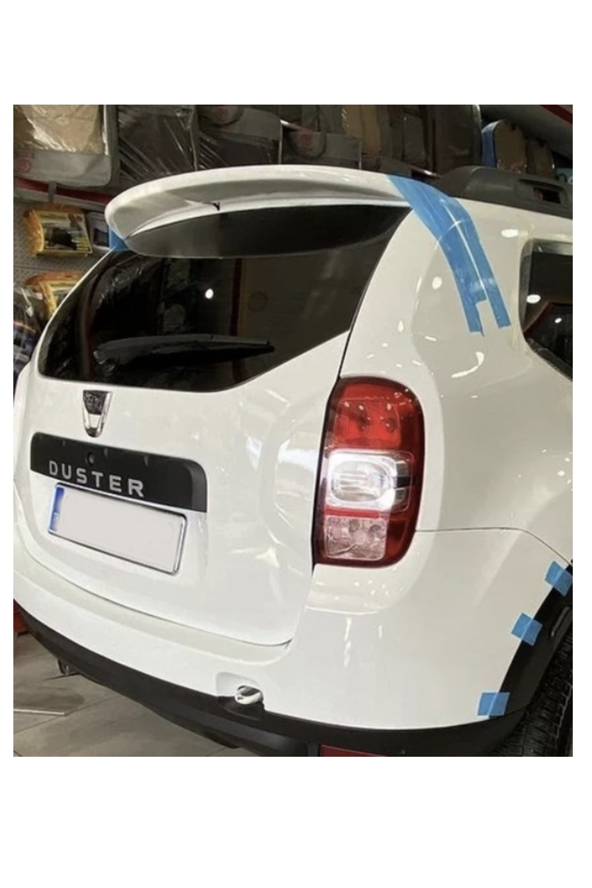 2010–2017 Dacia Duster Beyaz Boyalı Spoiler Bagaj Üstü Arka Rüzgarlık