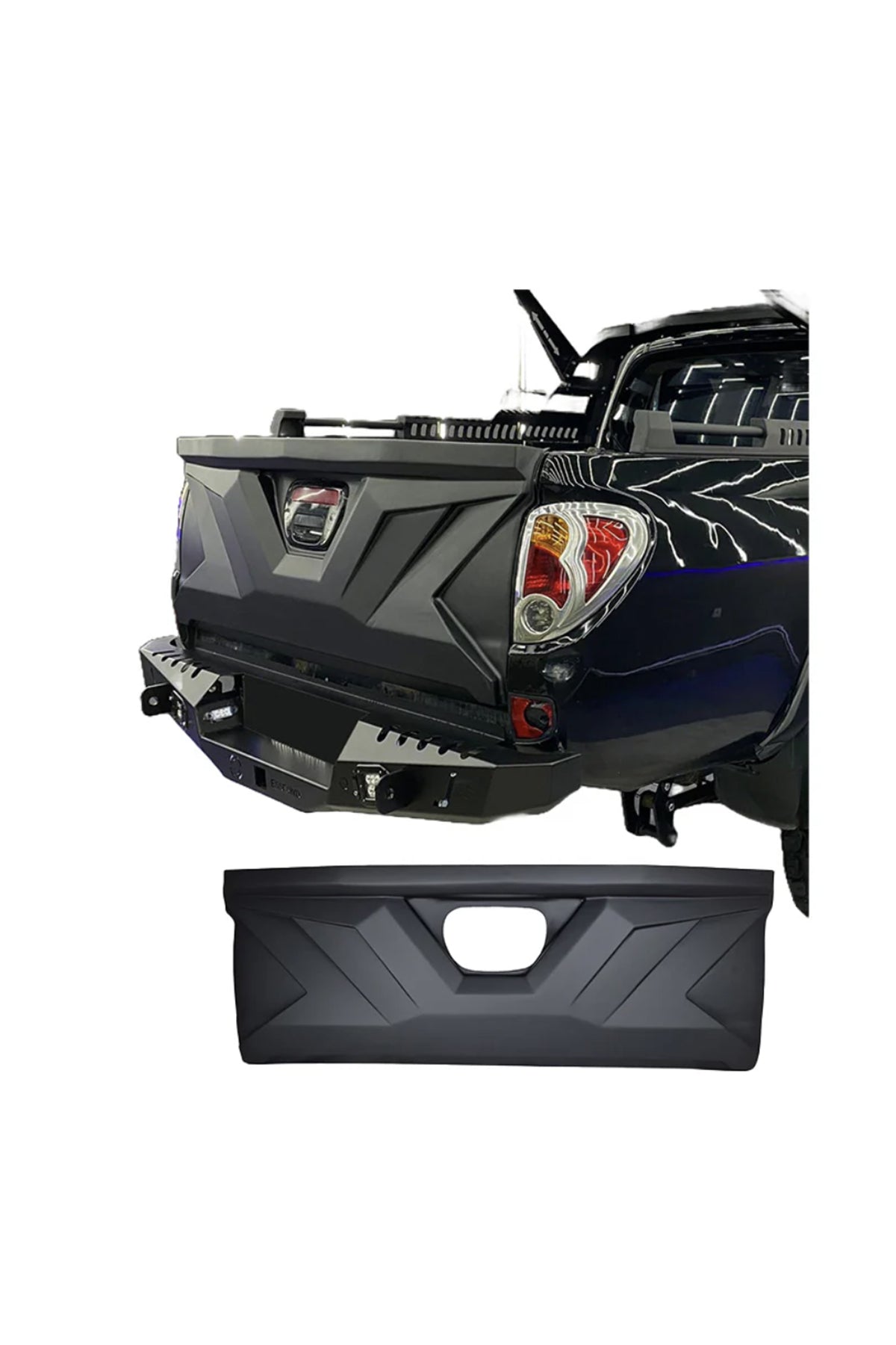 Mitsubishi L200 2010-2014 Bagaj Kapağı Kaplama | Mat Siyah Tailgate Kaplama – Arka Kapak Koruma