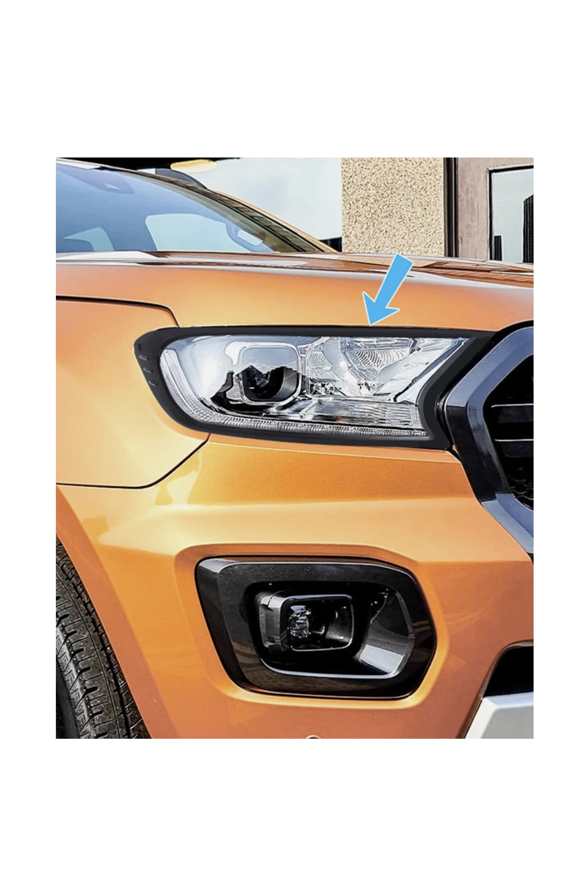Ford Ranger T7 T8 Far Koruma Çerçevesi Seti | Ön Far Çerçevesi Kaplama / Trim – Siyah