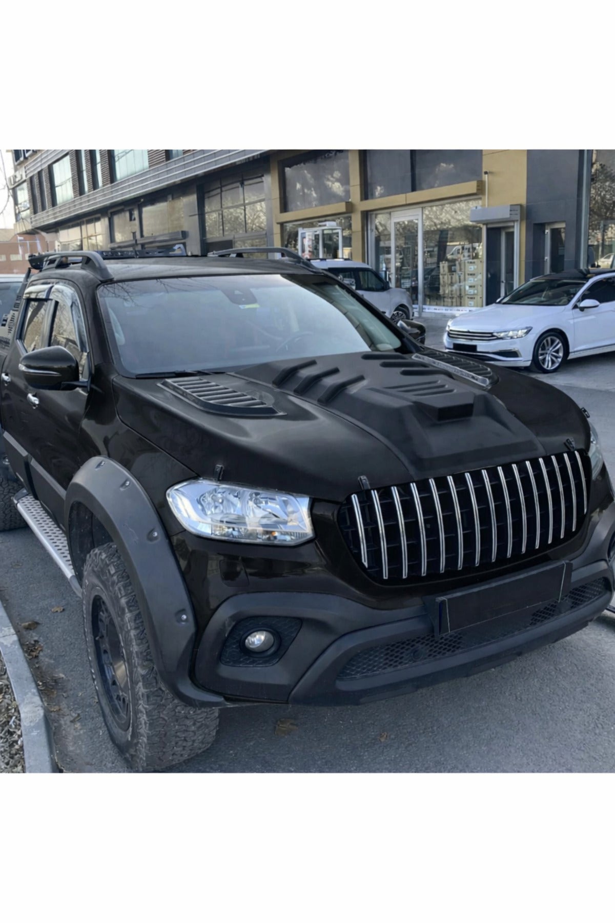 2017 Ve Üzeri̇ Mercedes X Class Kaput Scoop Kabartma Kaplama Koruma(Mat Si̇yah)