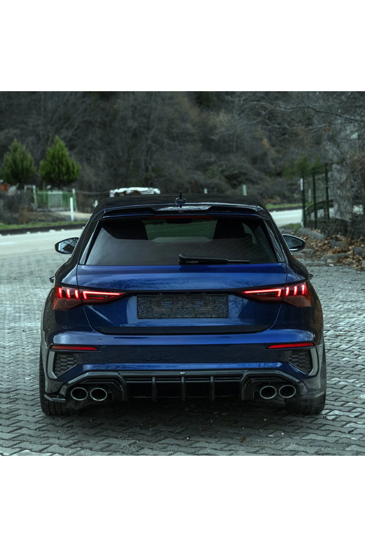 Audi A3 S Line 2020-2024 Arka Difüzör 8Y Kasa Piano Black Difüzör Eki