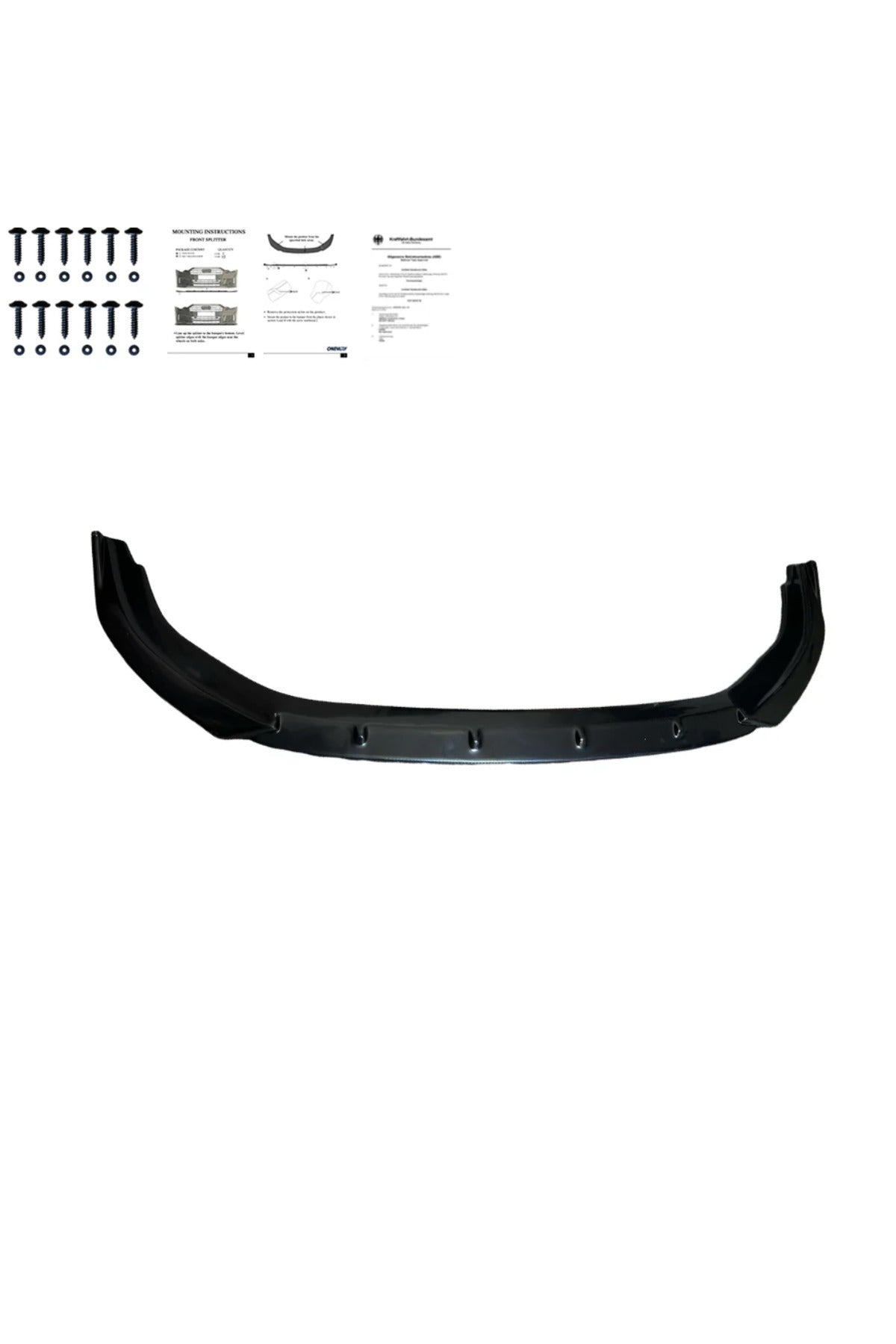 Volkswagen Golf 8 R Line 2020-2024 Ön Lip Piano Black Ön Tampon Alt Eki