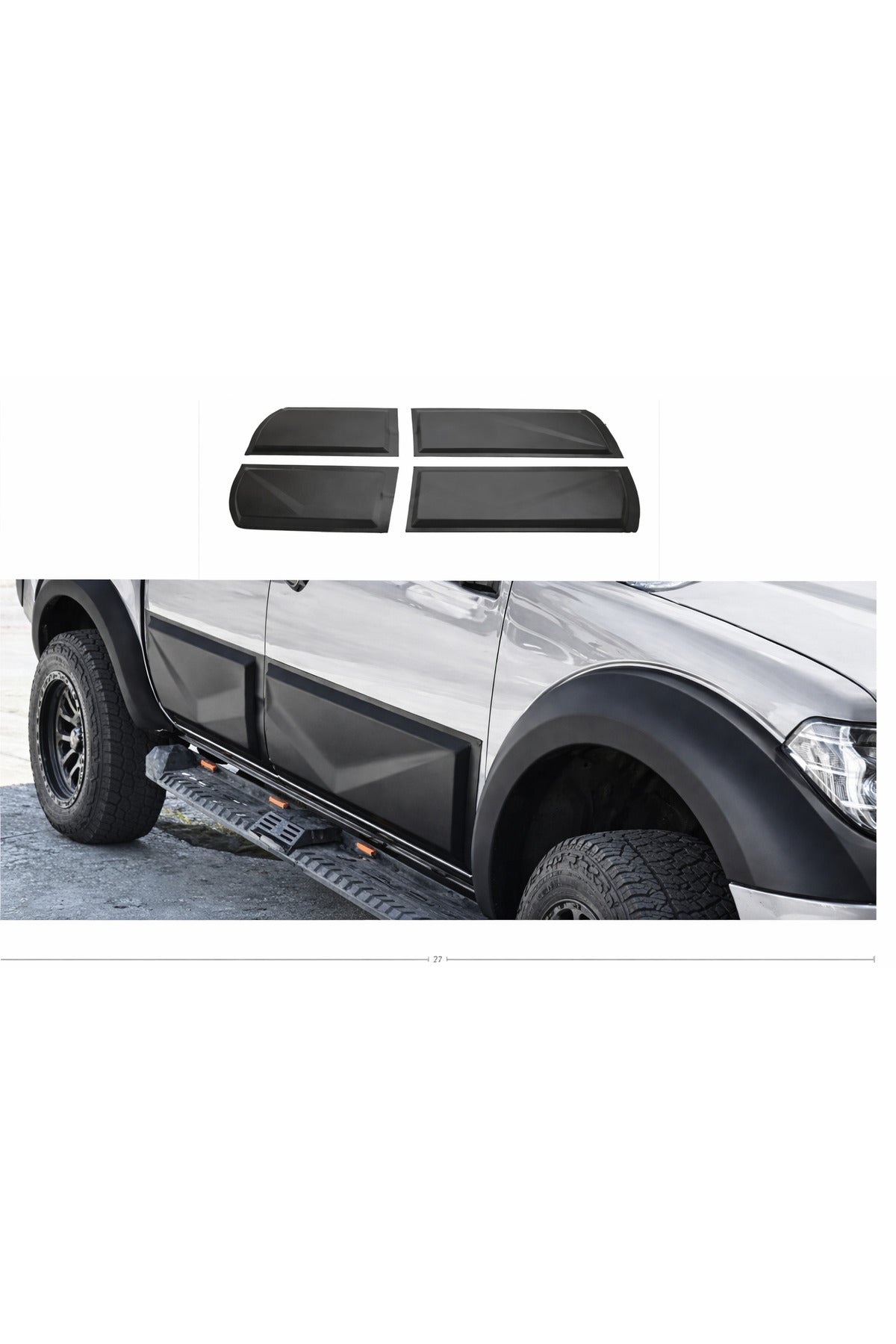 2005-2010 Ni̇ssan Navara D40 Jumbo Kapi Gövde Kaplama Kabartma 4 Parça Set