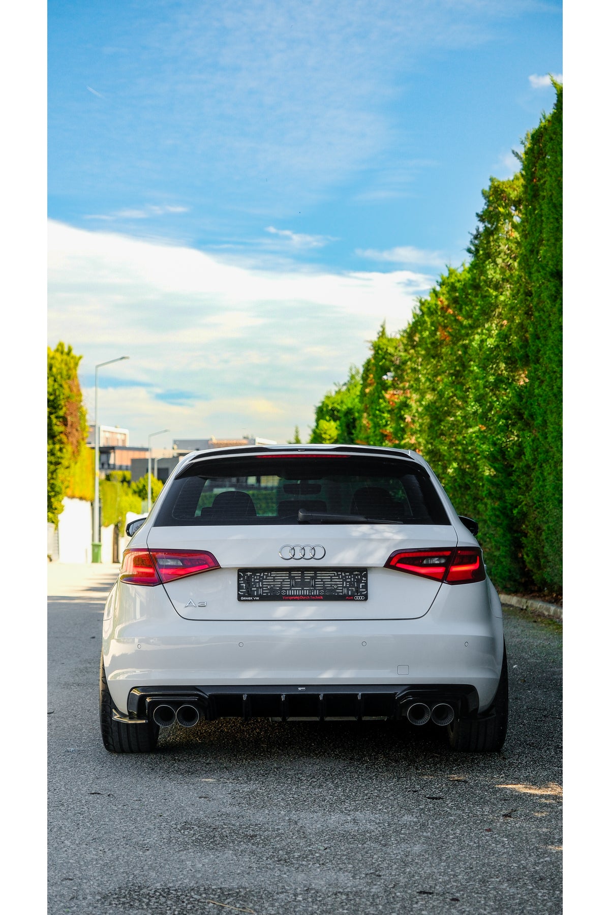 Audi A3 8V Sportback 2013-2016 Uyumlu Arka Difüzör ve Yan Flap Seti | Sportif Body Kit Görünümü