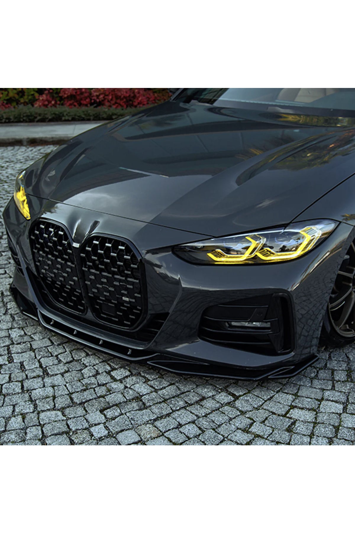 Bmw 4 Serisi G22 2020+ Ön Lip Parlak Siyah Sport Ön Tampon Lipi Body Kit Ön Alt Lip Spoiler