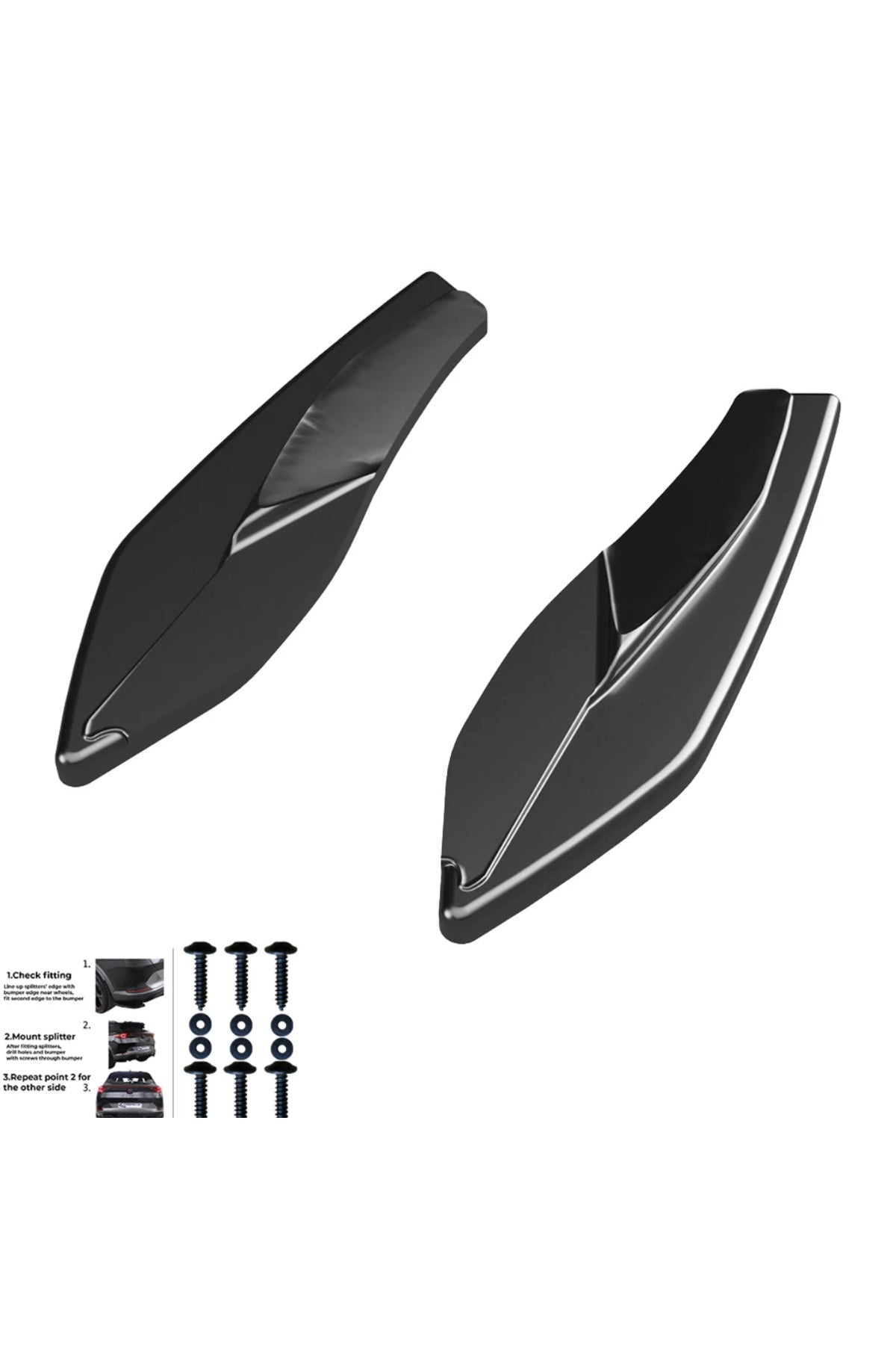Audi A3 8Y Sportback S-Line 2020-2024 Arka Flap Seti | Sportif Yan Difüzör Eki & Agresif Tasarım