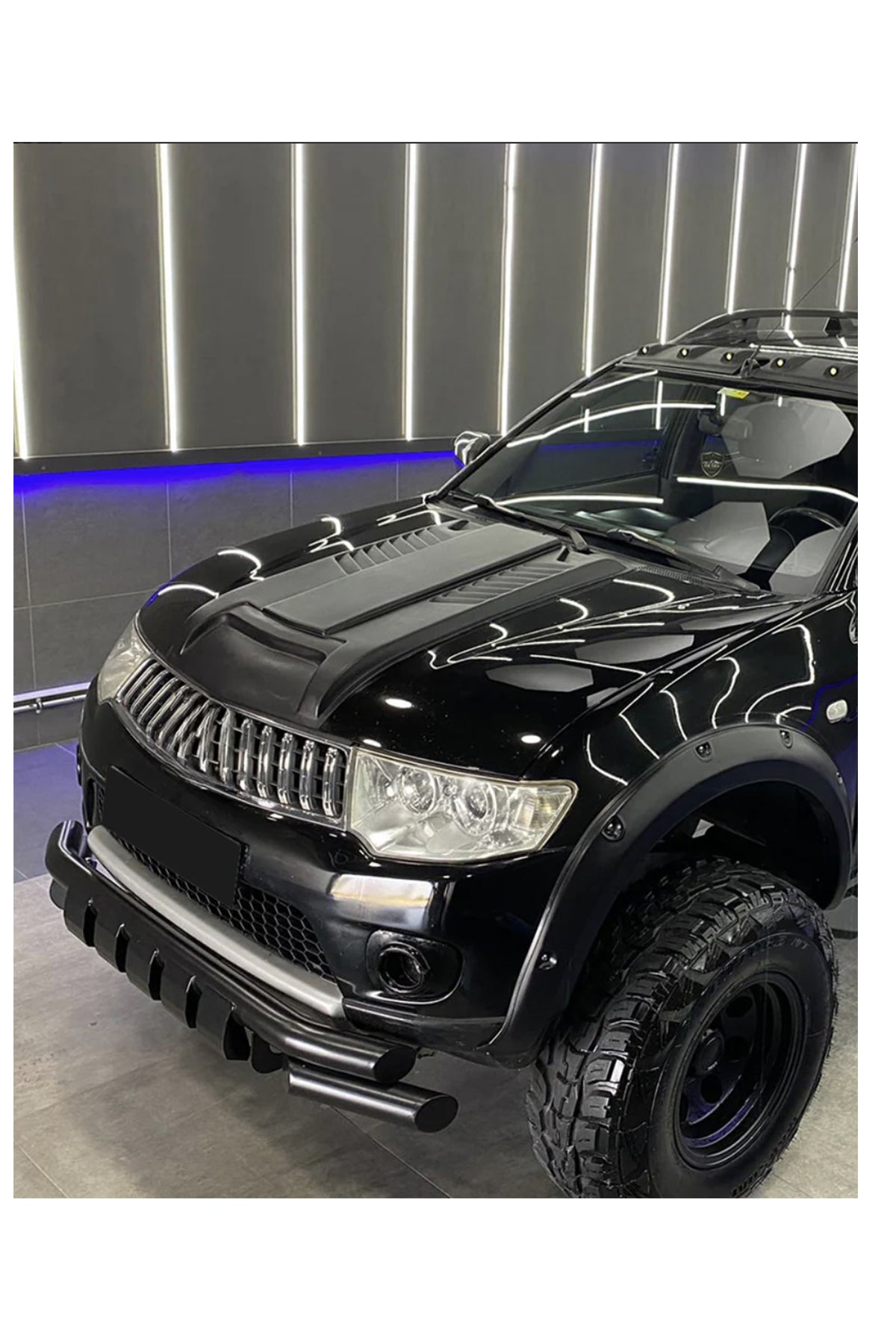 Mitsubishi L200 2007-2014 Kaput Scoop Kaplama | Kaput Üstü Hava Girişi Görünümlü Kaplama – Siyah