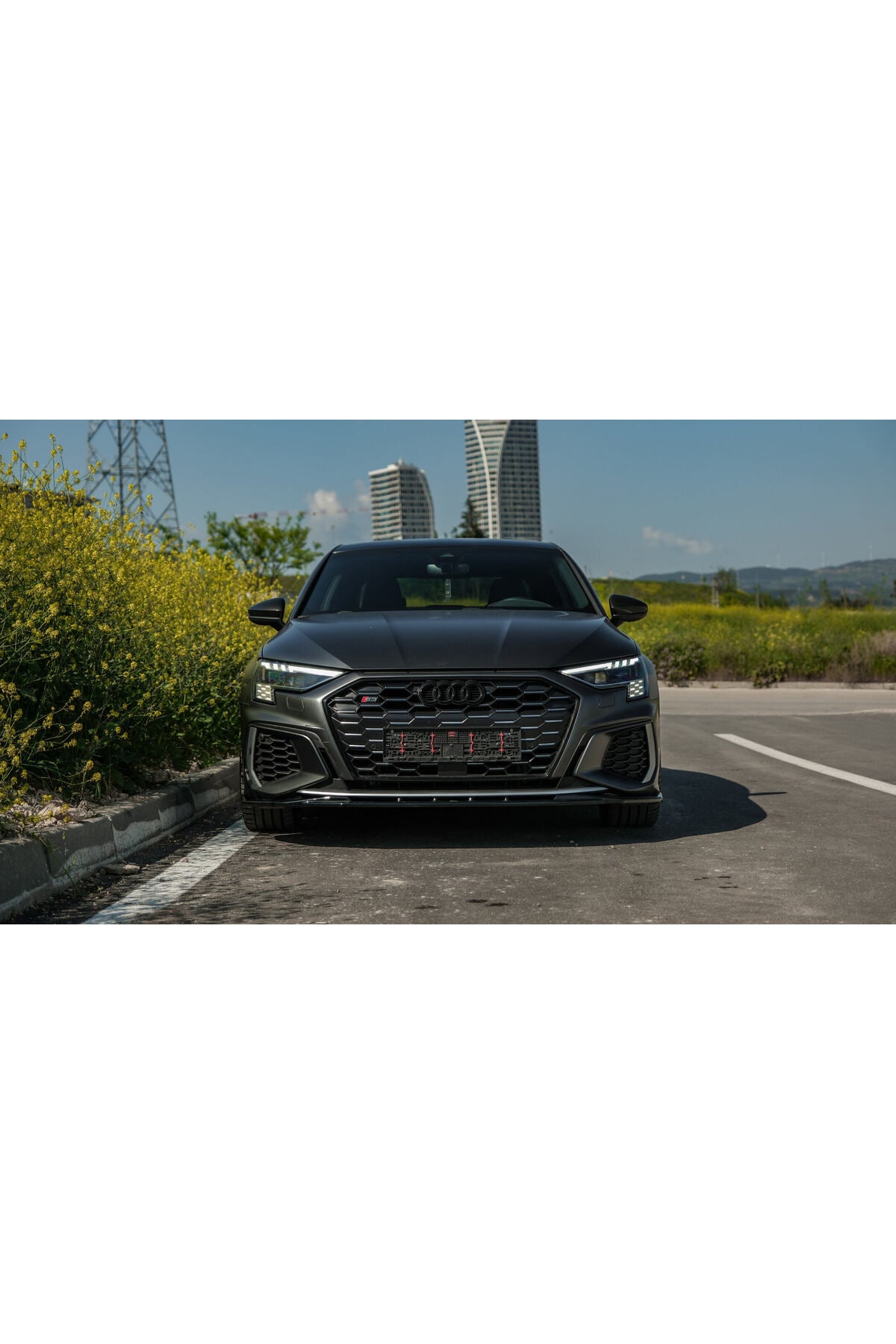 Audi A3 8Y Sedan S-Line 2020-2024 Body Kit Seti Ön Lip Marşpiyel Difüzör Spoiler Flap