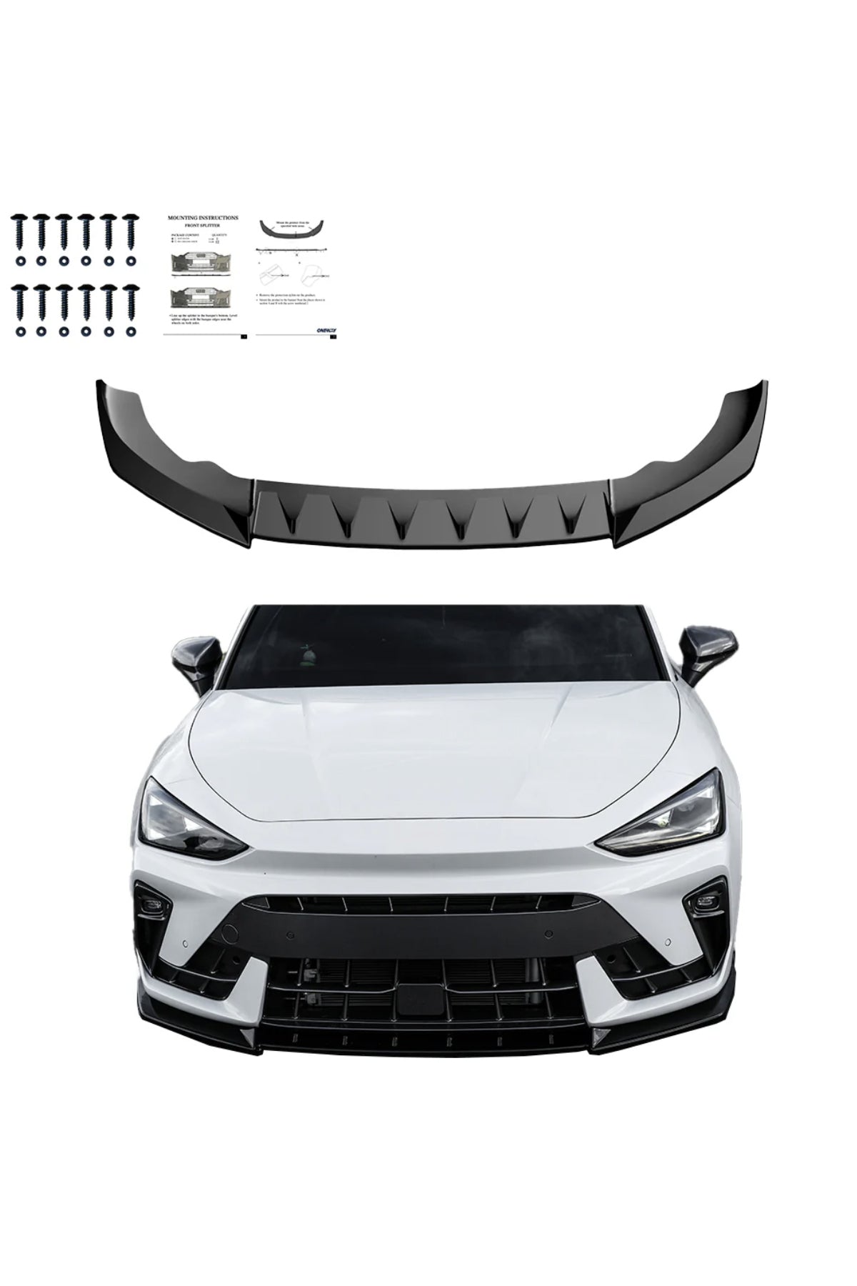 Cupra Leon 2024+ Ön Lip Parlak Siyah Sport Ön Tampon Lipi Body Kit Ön Alt Lip Spoiler