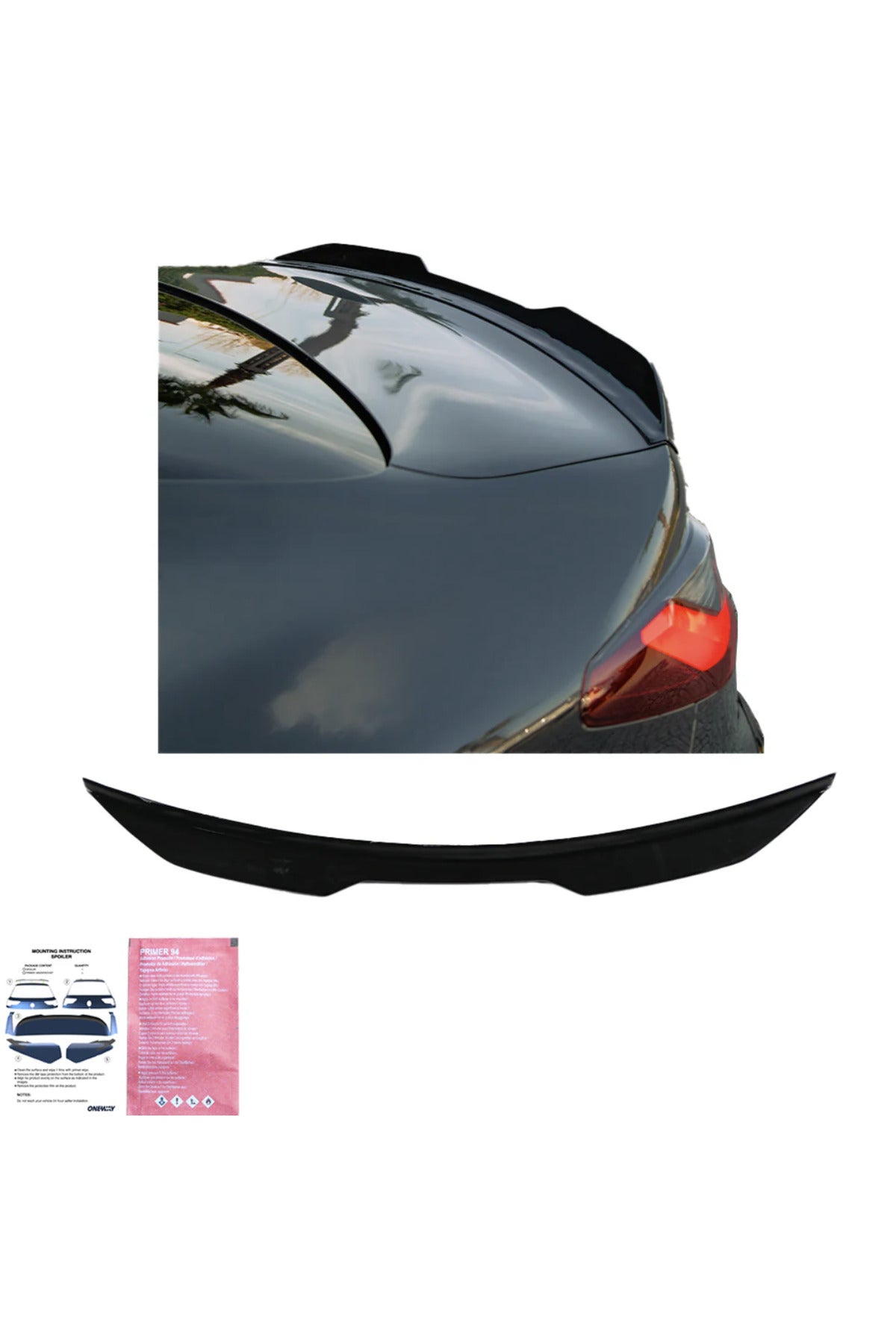 BMW 4 Serisi G22 Coupe 2020+ Spoiler Piano Black Bagaj Üstü Spoiler Eki