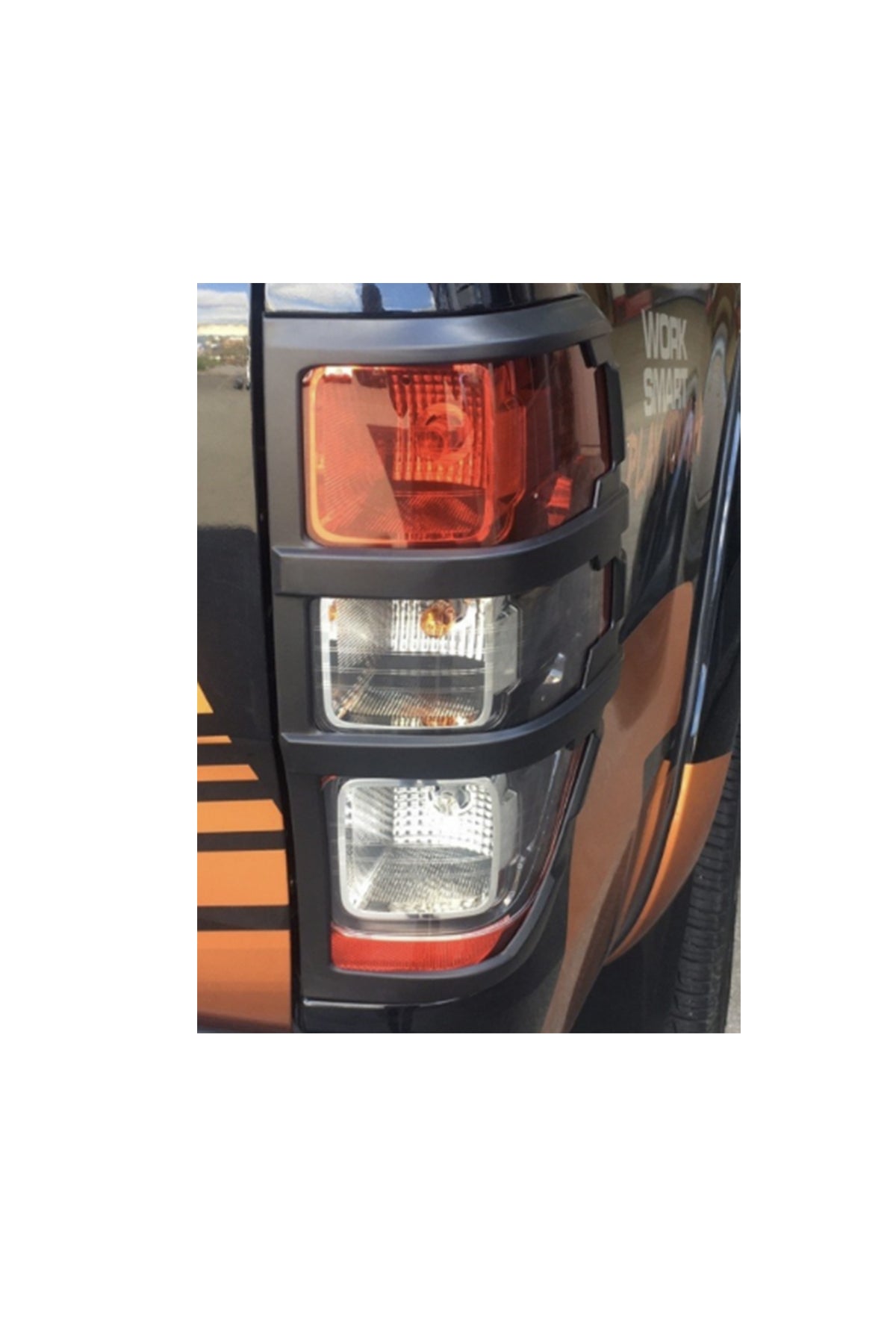 Ford Ranger 2015-2022 Arka Stop Çerçevesi Seti | Mat Siyah Stop Çerçeve Kaplama / Trim