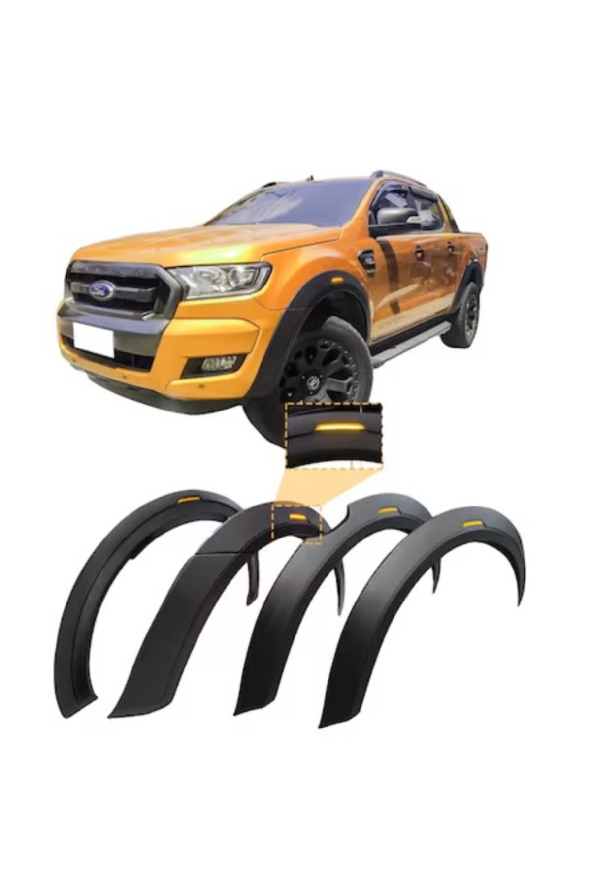 FORD RANGER T7 T8 SLİM SENSÖRLÜ ÇAMURLUK DODİK KAPLAMA KABARTMA SETİ 6 PARÇA REFLEKTÖRLÜ - TMZ Garage