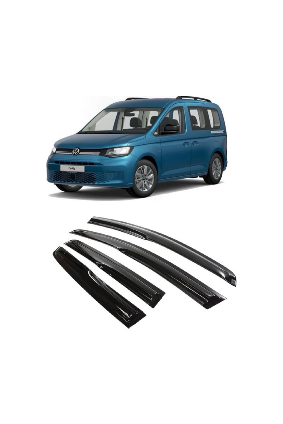2021+ Volkswagen Caddy Cam Rüzgarlığı 4 Parça Set