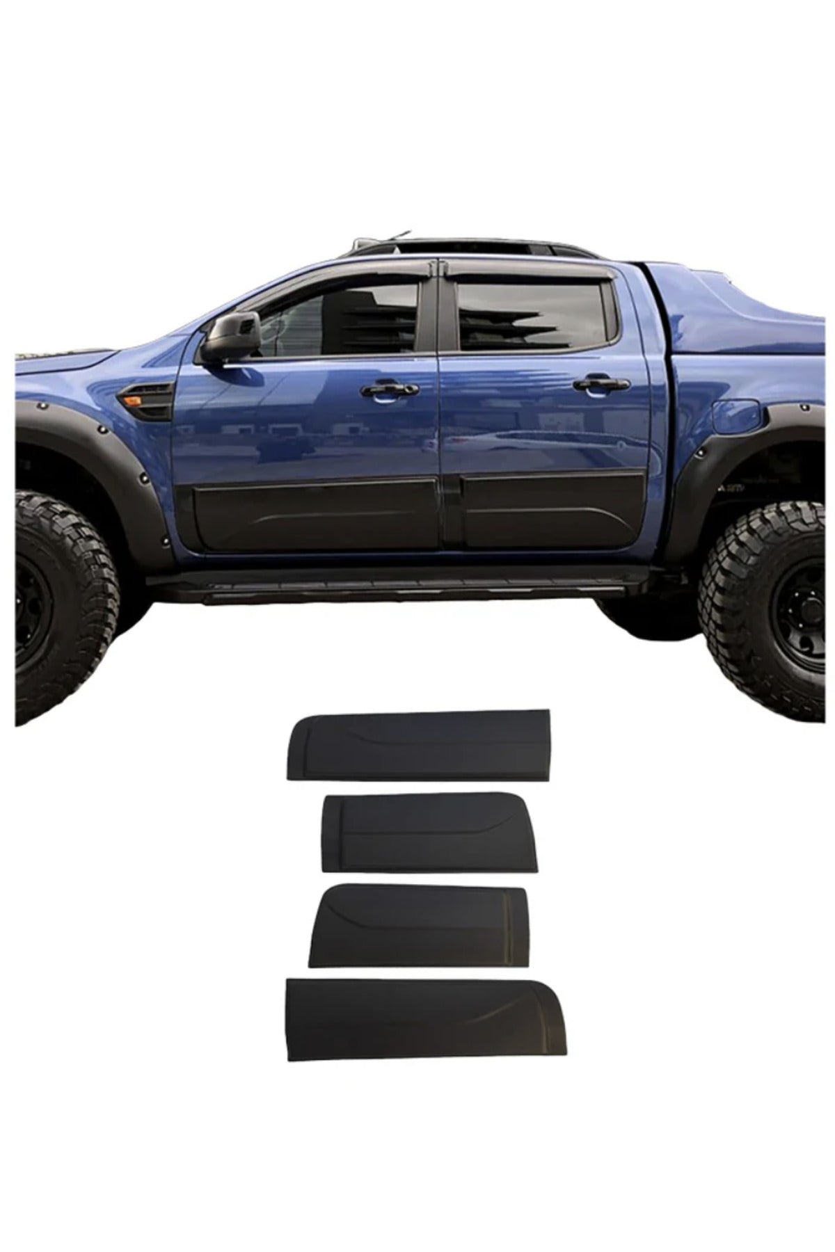 Ford Ranger T6 T7 T8 2012-2022 Kapı Kaplama Seti | Yan Kapı Koruma – Mat Siyah