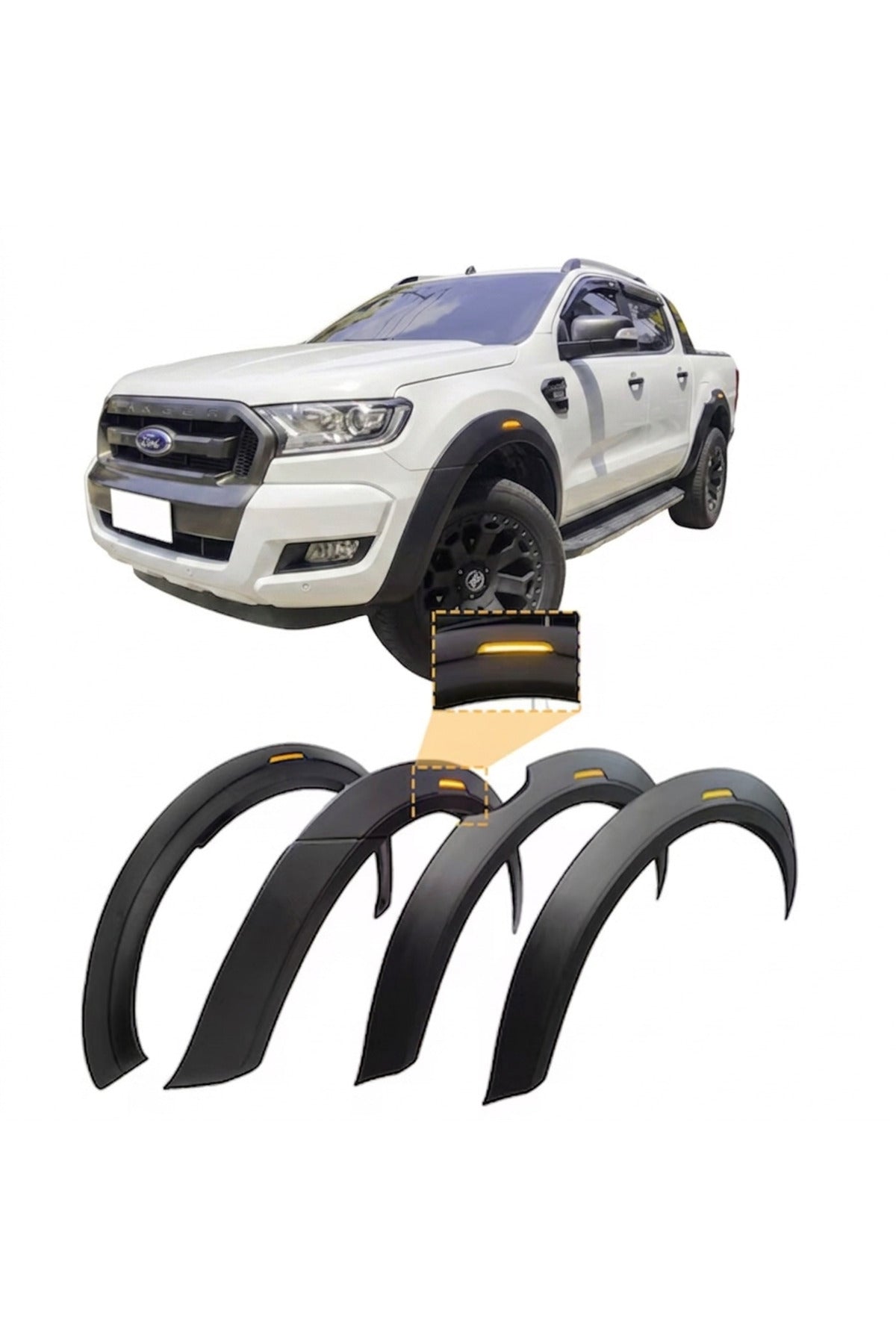FORD RANGER T7 T8 UYUMLU ÇAMURLUK DODİK KAPLAMA SETİ 6 PARÇA REFLEKTÖRLÜ İTHAL ÜRÜN SENSÖRSÜZ - TMZ Garage