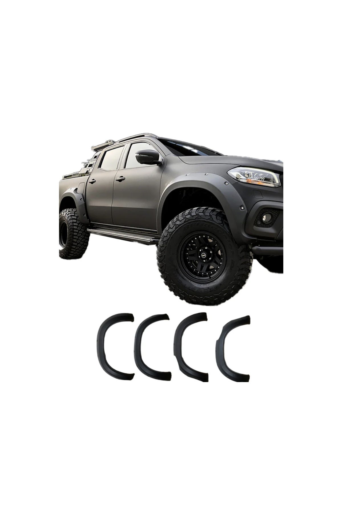2017+ Mercedes X Class Çamurluk Dodi̇k Kaplama Kabartma Koruma Seti̇ (Vi̇da Görünümlü)