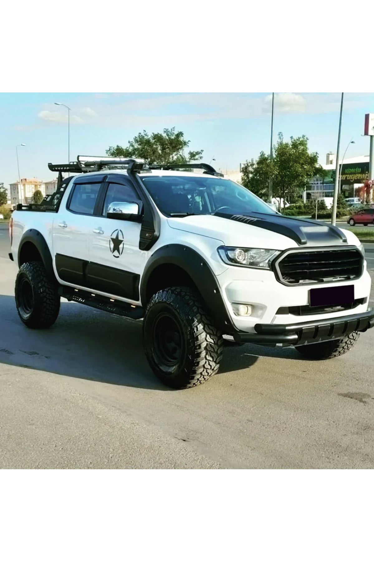 Ford Ranger 2012-2022 Kaput Kabartma Mat Siyah Ön Kaput Üstü Kaplama