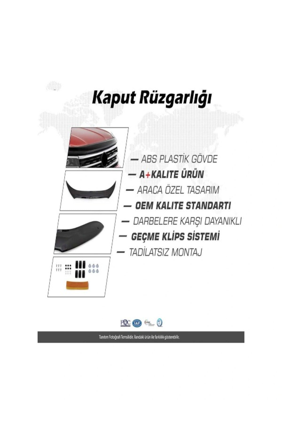 Hyundai Tucson Ön Kaput Koruma Rüzgarlığı 2016-2020 Uyumlu