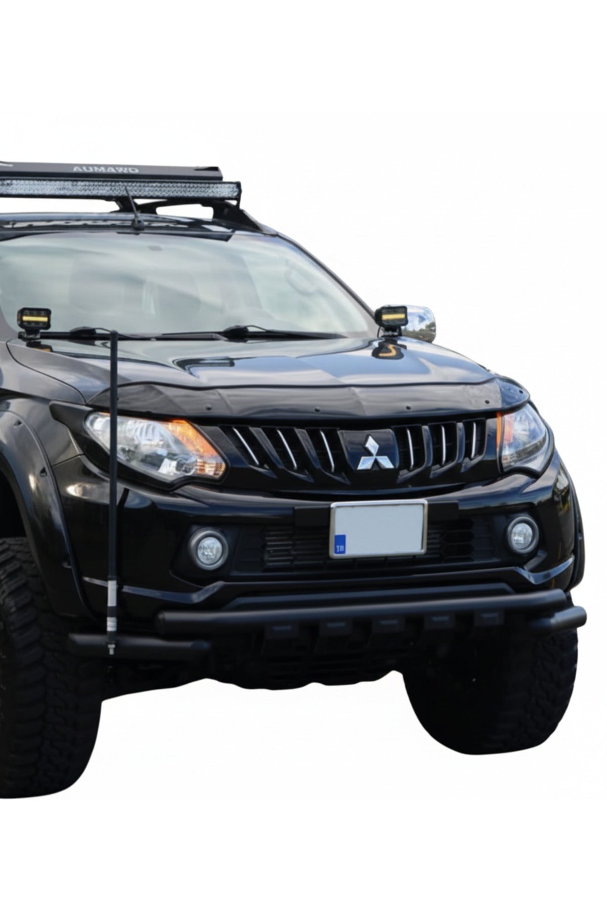 Mitsubishi L200 2008+ Shark Ön Tampon Koruma Demiri | Ön Tampon Koruma Barı – Siyah
