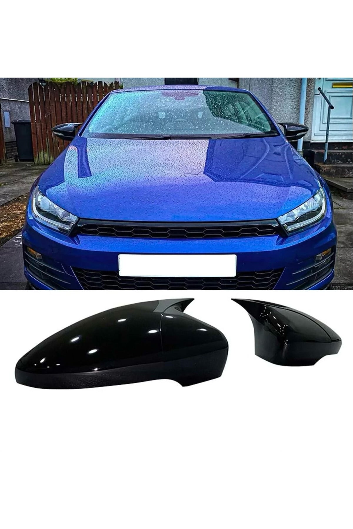 2008-2017 Volkswagen Scirocco Batman Yarasa Ayna Kapağı Piano Black