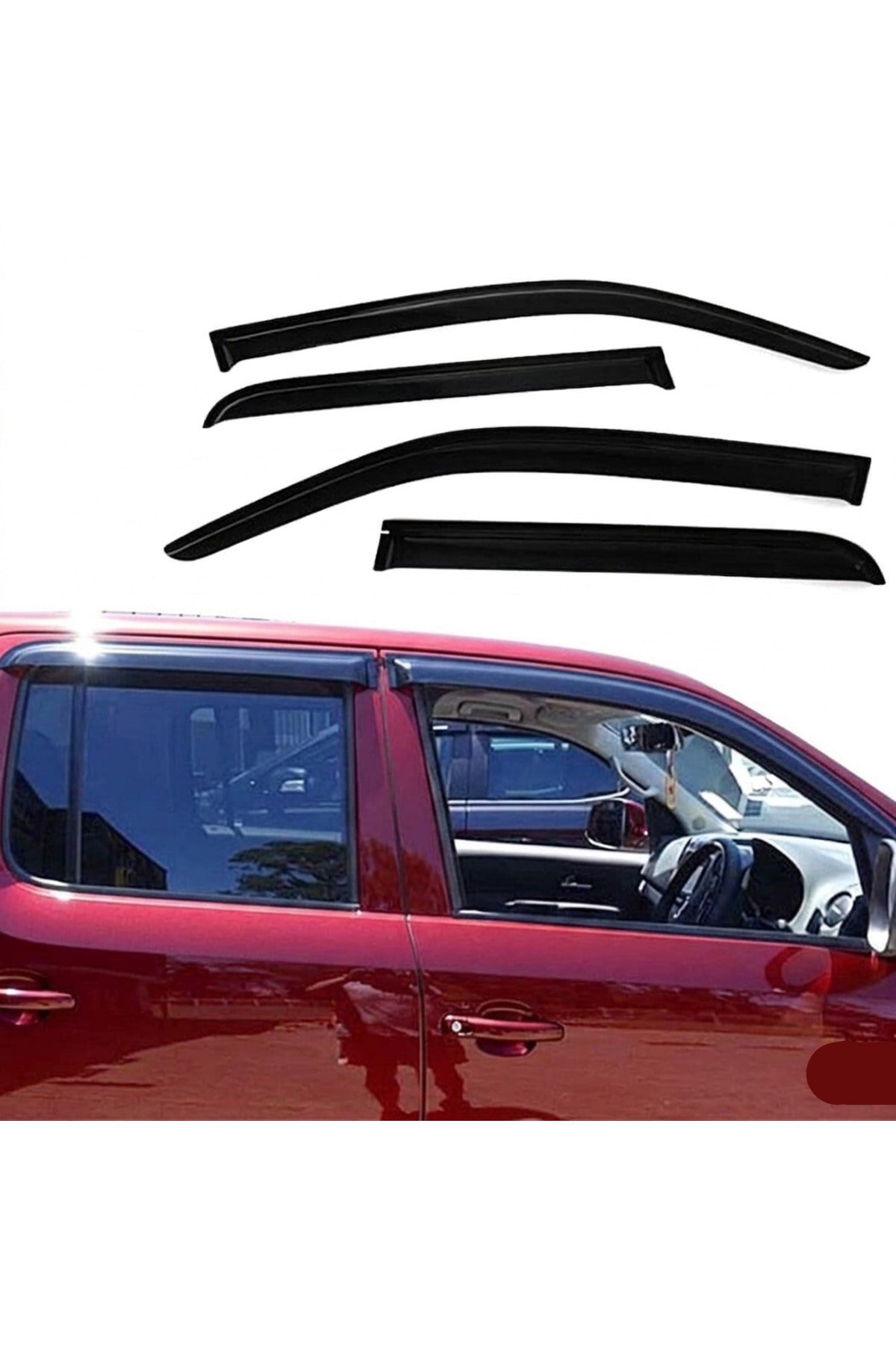 2010-2021 VOLKSWAGEN AMAROK CAM RÜZGARLIĞI PARLAK SİYAH 4 PARÇA İTHAL ÜRÜN - TMZ Garage