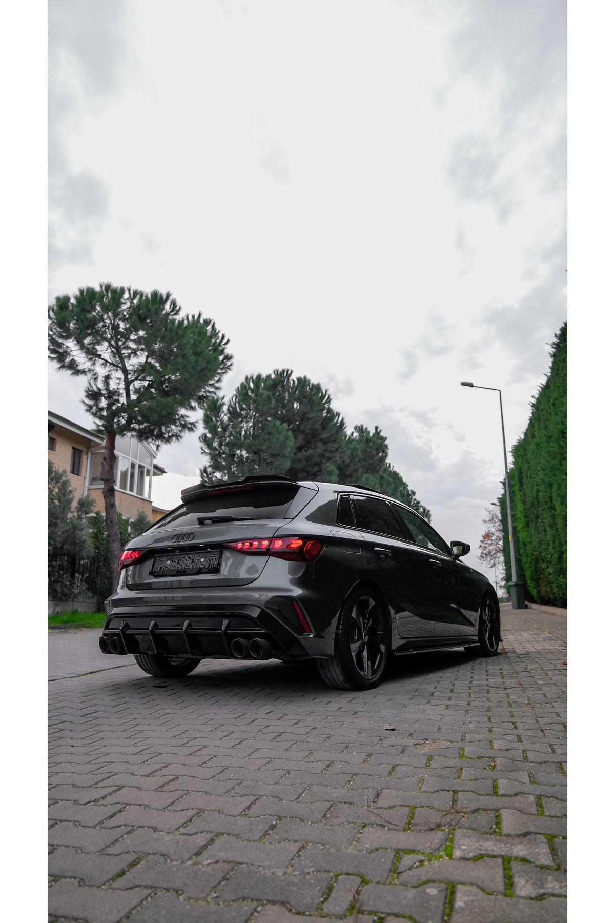 Audi A3 S-Line 2025+ Body Kit Seti Ön Lip Yan Marşpiyel Difüzör Arka Flap Tavan Spoiler Piano Black ABS - TMZ Garage