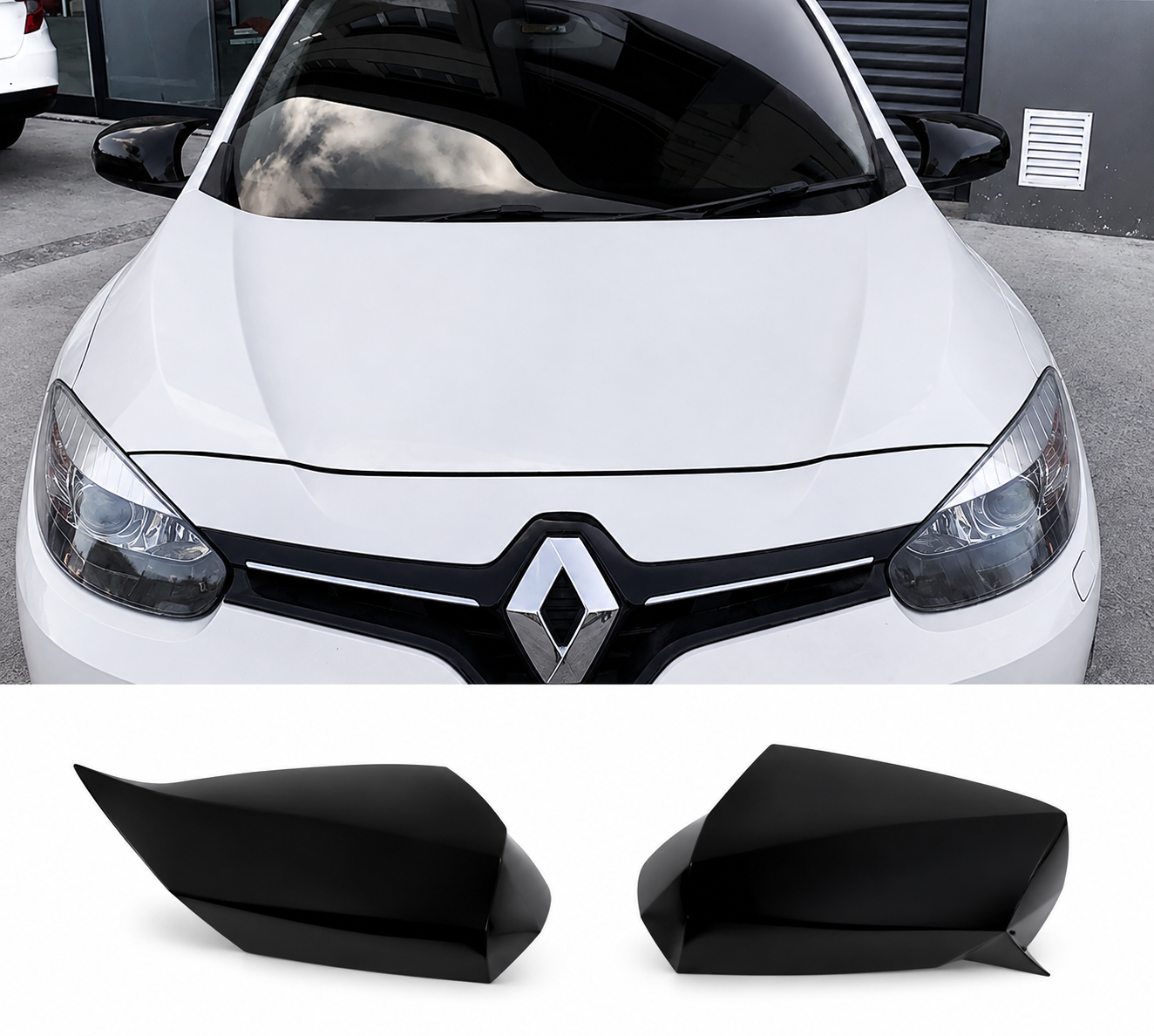 Renault Fluence 2009-2016 Batman Yarasa Ayna Kapağı Parlak Siyah Sportif Yan Ayna Kaplaması