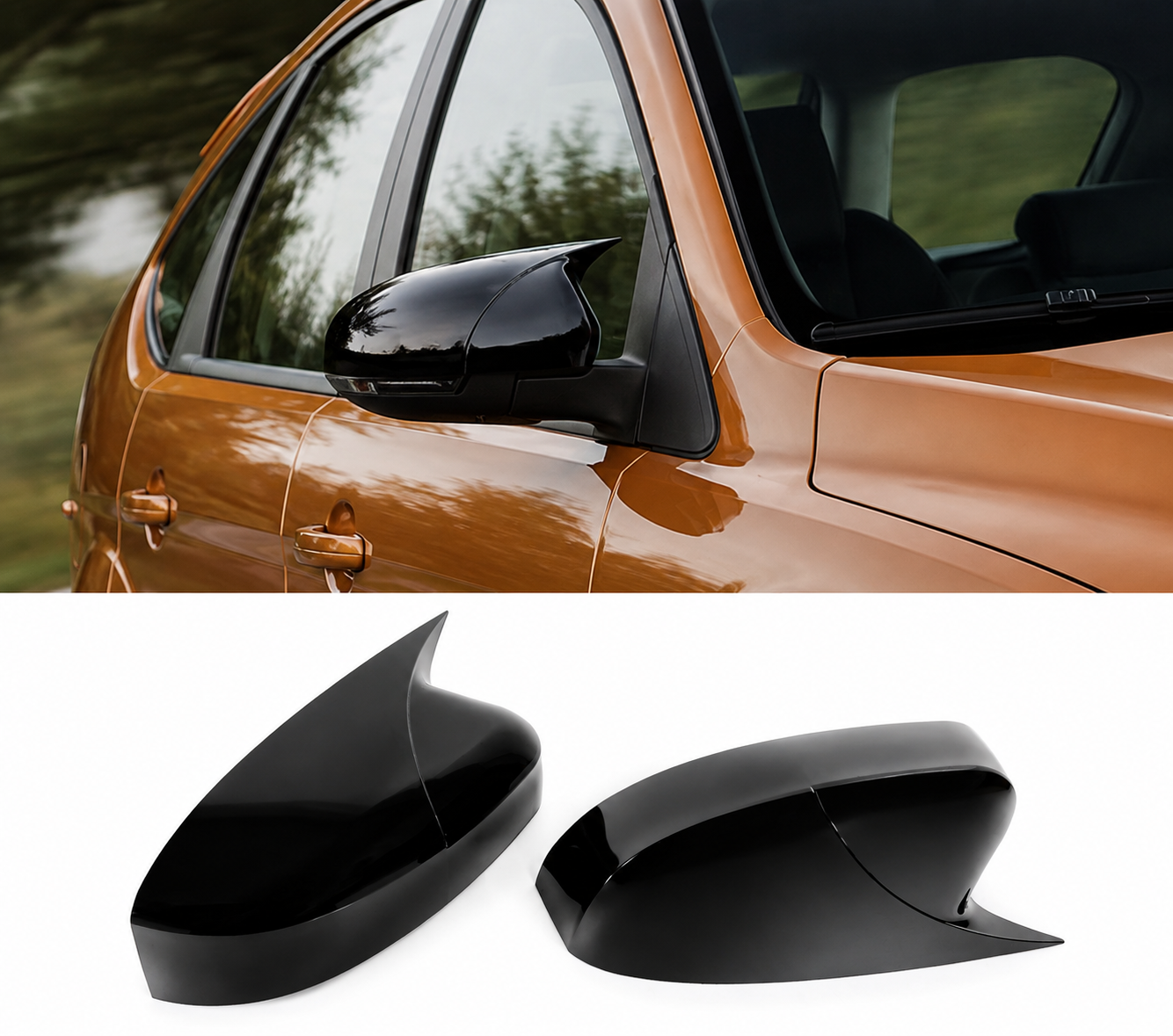 Ford Focus 3 2011-2018 Batman Yarasa Ayna Kapağı Parlak Siyah Sportif Yan Ayna Kaplaması