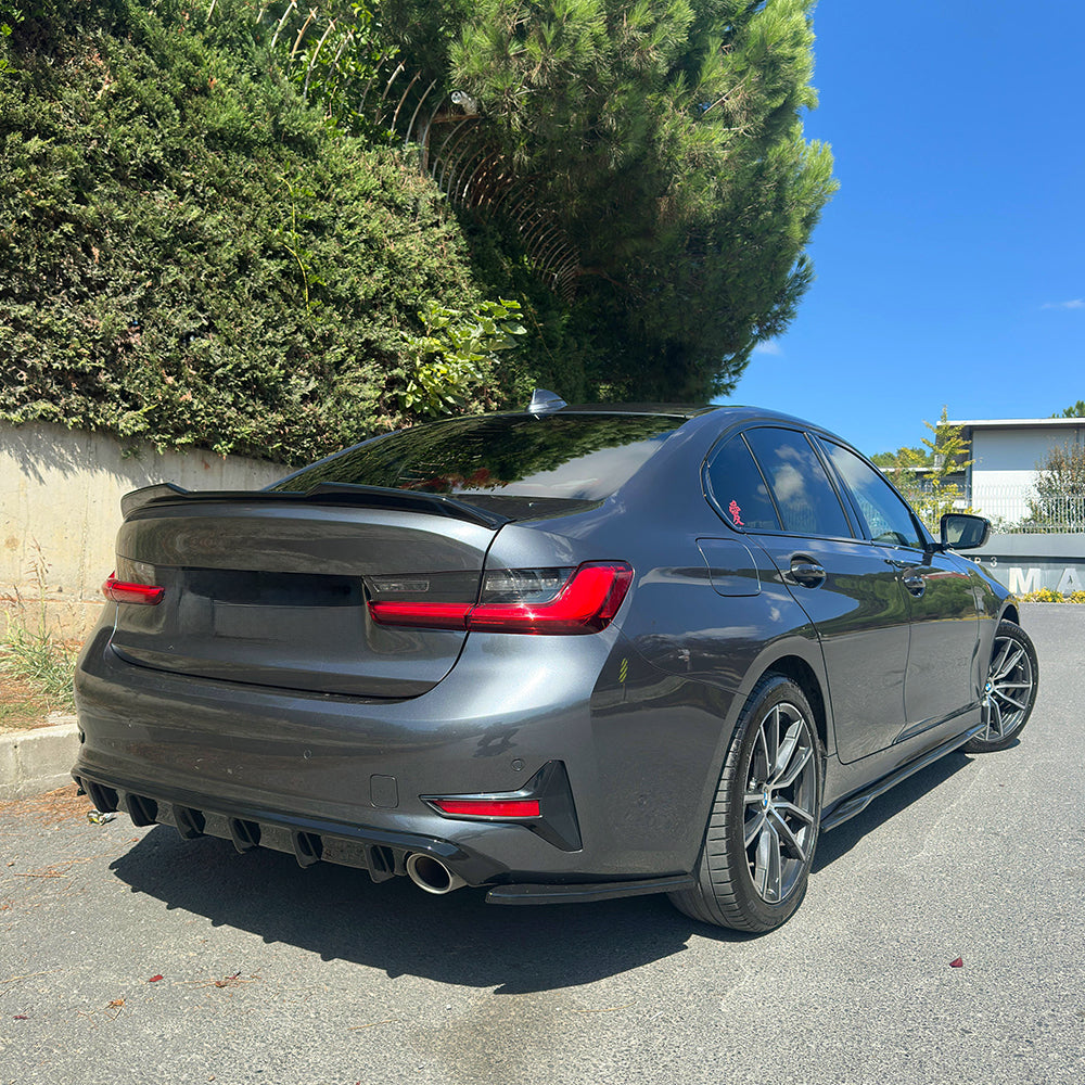 Bmw 3 Serisi G20 2018-2022 Arka Difüzör Sportline Uyumlu Piano Black Abs Tampon Altı