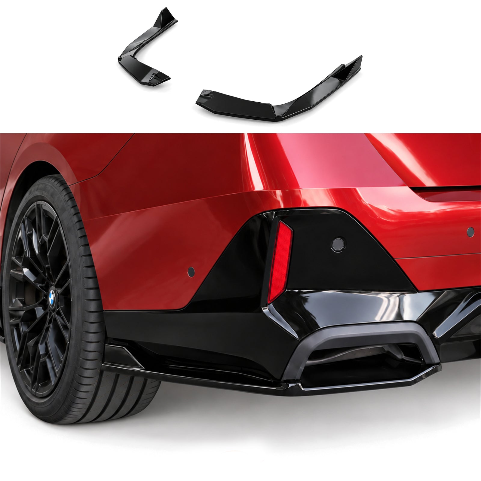 BMW 5 Serisi G60 2023+ Parlak Siyah Arka Flap Seti | Sportif Arka Tampon Eki