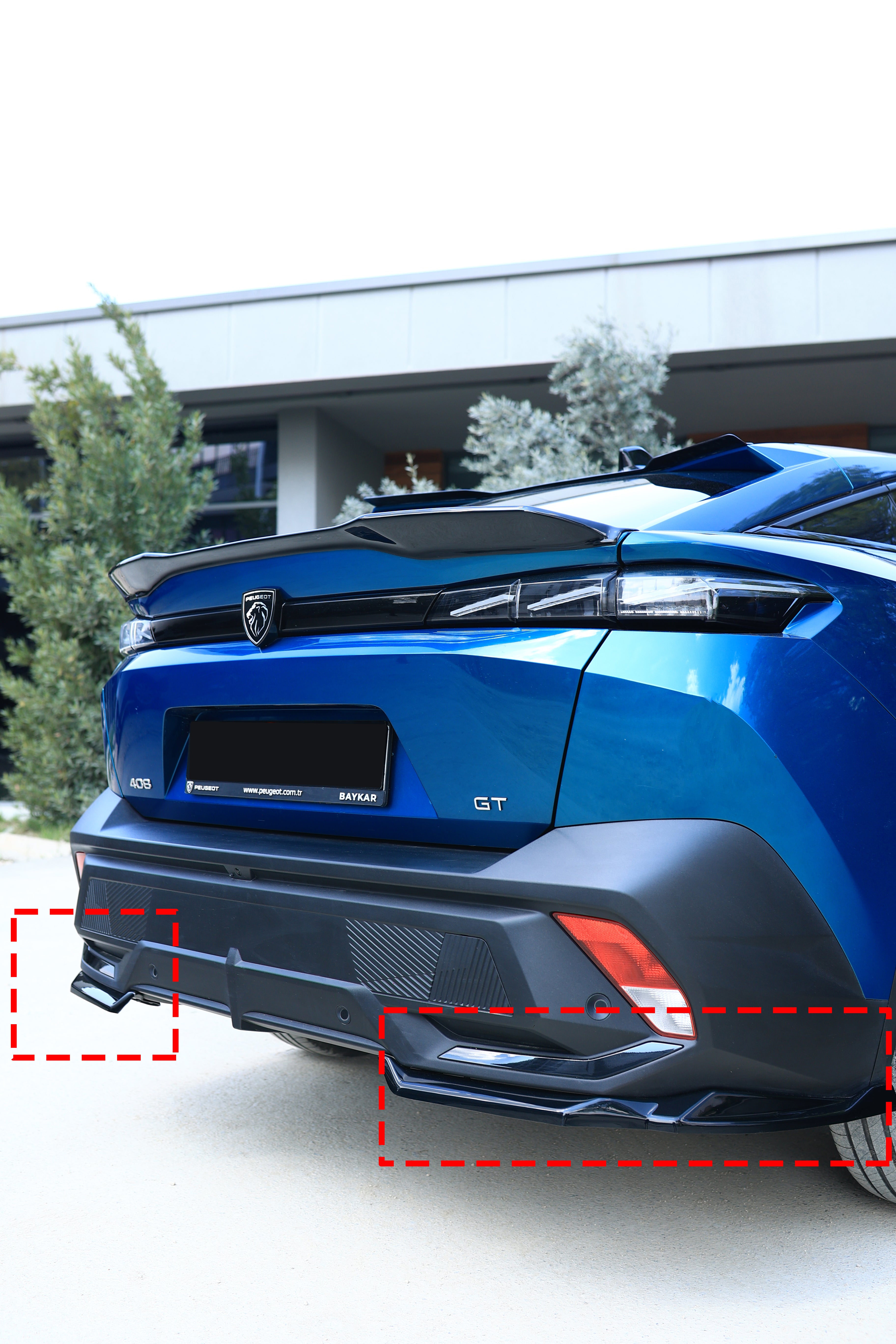 Peugeot 408 GT & Allure 2022+ Parlak Siyah Arka Flap Seti | Sportif Arka Tampon Eki