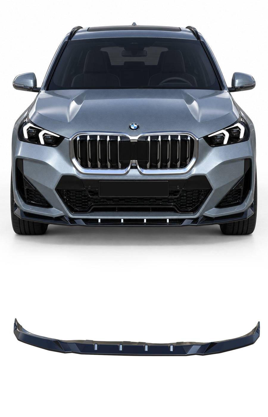 BMW X1 U11 M Sport 2022+ Parlak Siyah Ön Lip | Sportif Ön Tampon Eki
