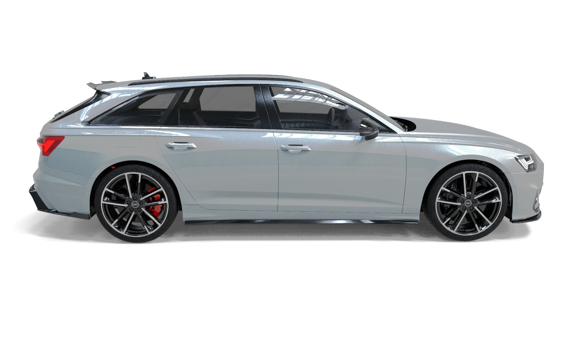 Audi A6 S Line 2019+ Sedan / Avant Parlak Siyah Yan Marşpiyel Seti | Sportif Yan Etek