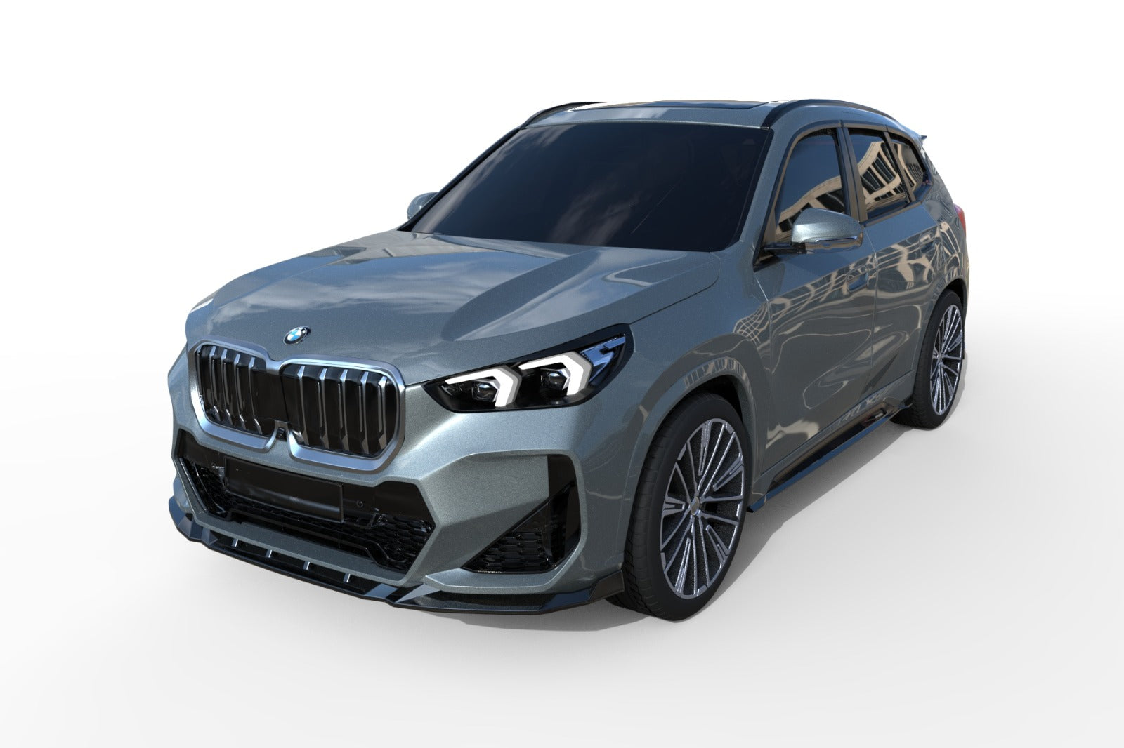 BMW X1 U11 M Sport 2022+ Parlak Siyah Body Kit Seti | Ön Lip Difüzör Flap Spoiler Marşpiyel
