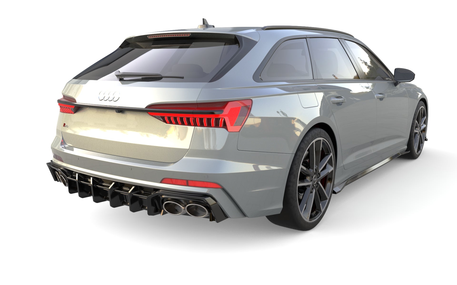 Audi A6 S Line 2019+ Sedan / Avant Parlak Siyah Yan Marşpiyel Seti | Sportif Yan Etek