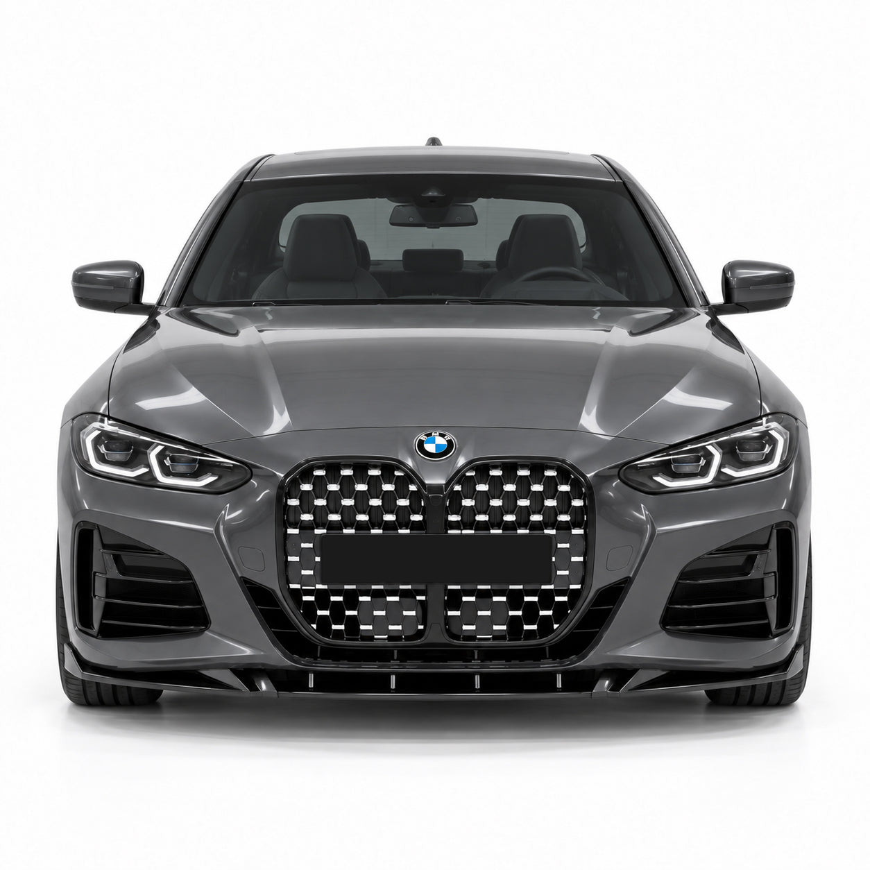BMW 4 Serisi G22 2020+ V2 Parlak Siyah Ön Lip | Sportif Ön Tampon Eki