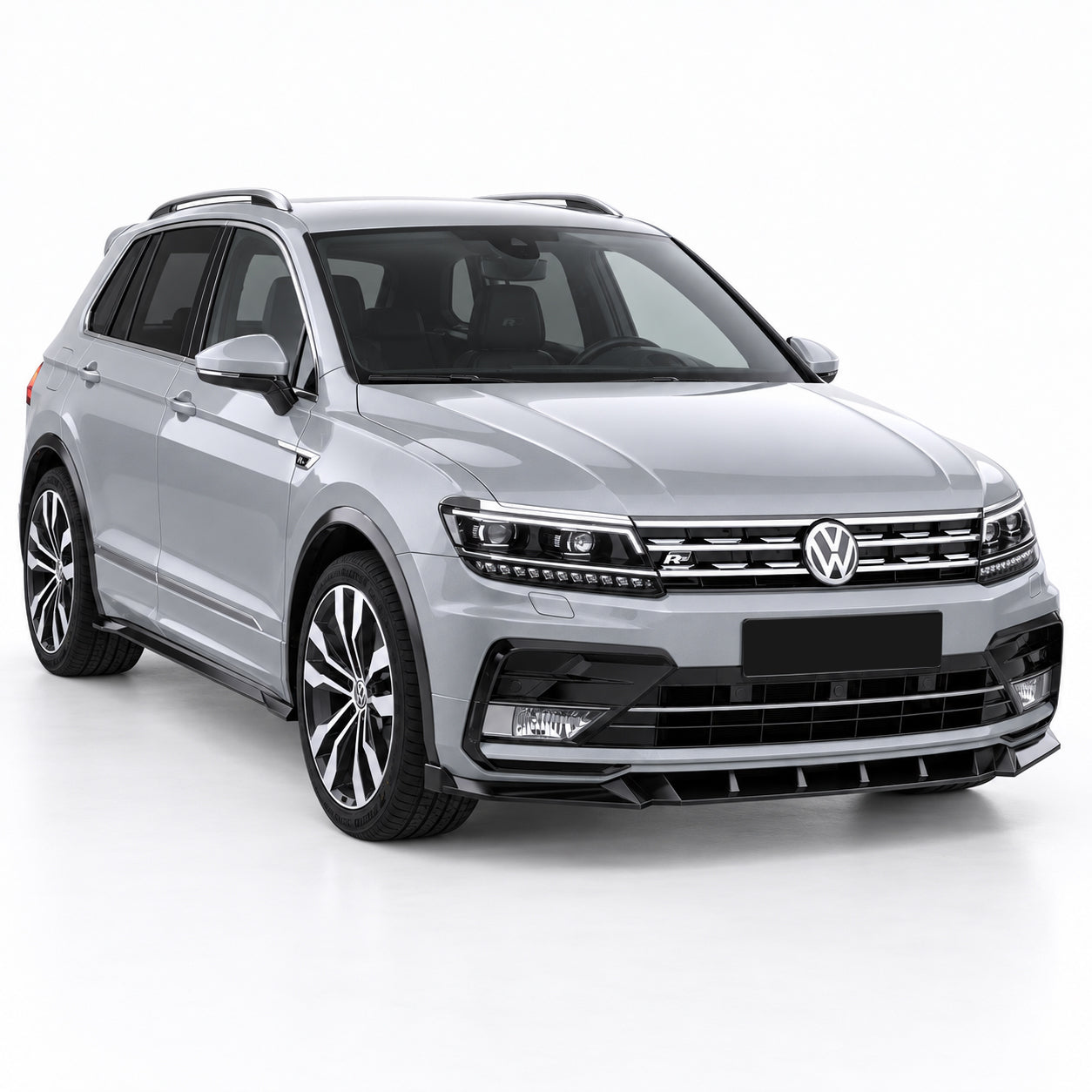 Volkswagen Tiguan R-Line 2015-2020 Parlak Siyah Yan Marşpiyel Seti | Sportif Yan Etek