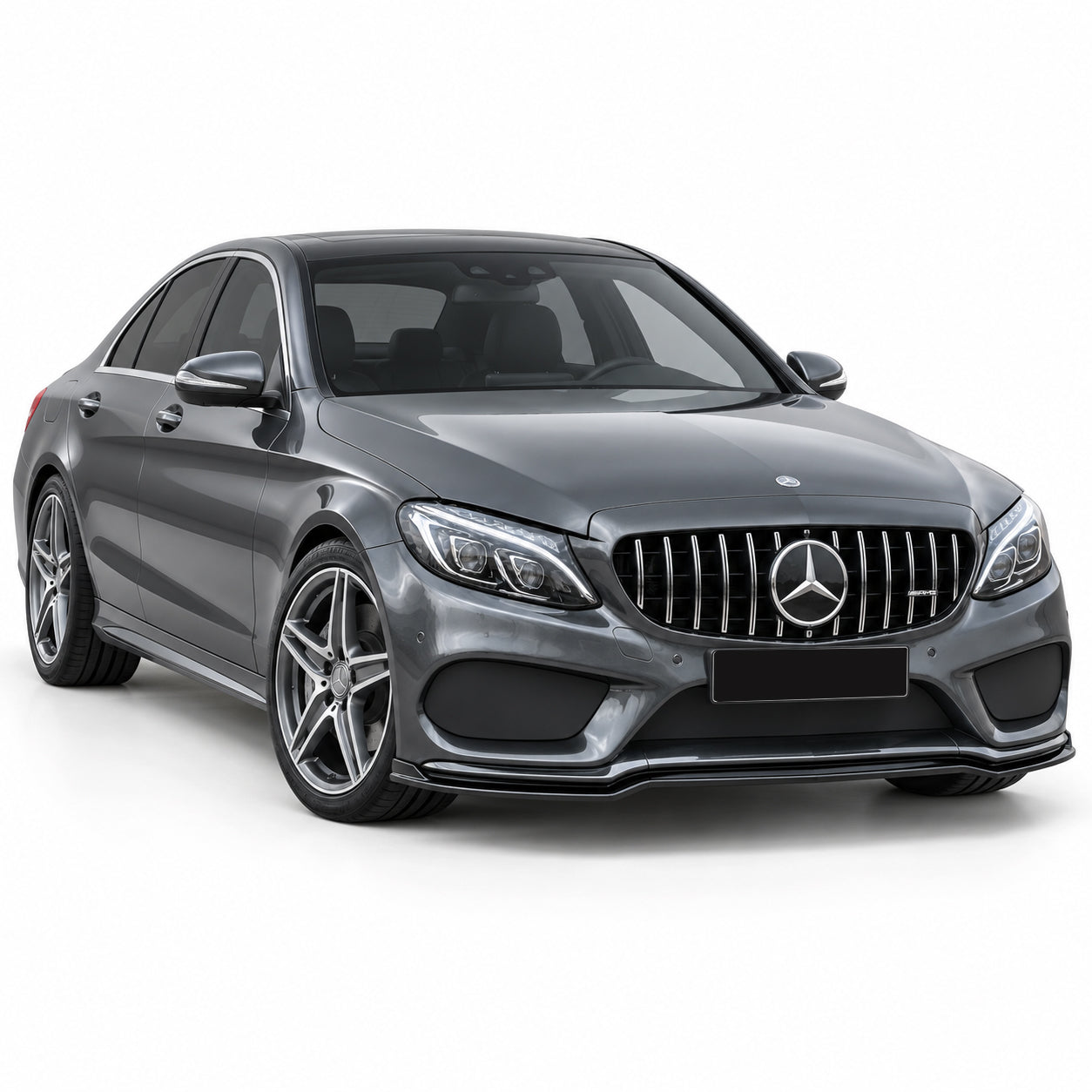 Mercedes W205 C Serisi AMG 2014-2018 Parlak Siyah Ön Lip | Sportif Ön Tampon Eki