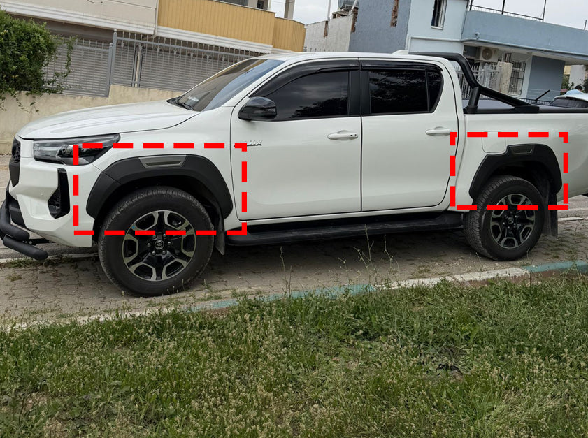 2015-2020 Toyota Hilux Çamurluk Dodik Kaplama Kabartma Seti (İthal Ürün)