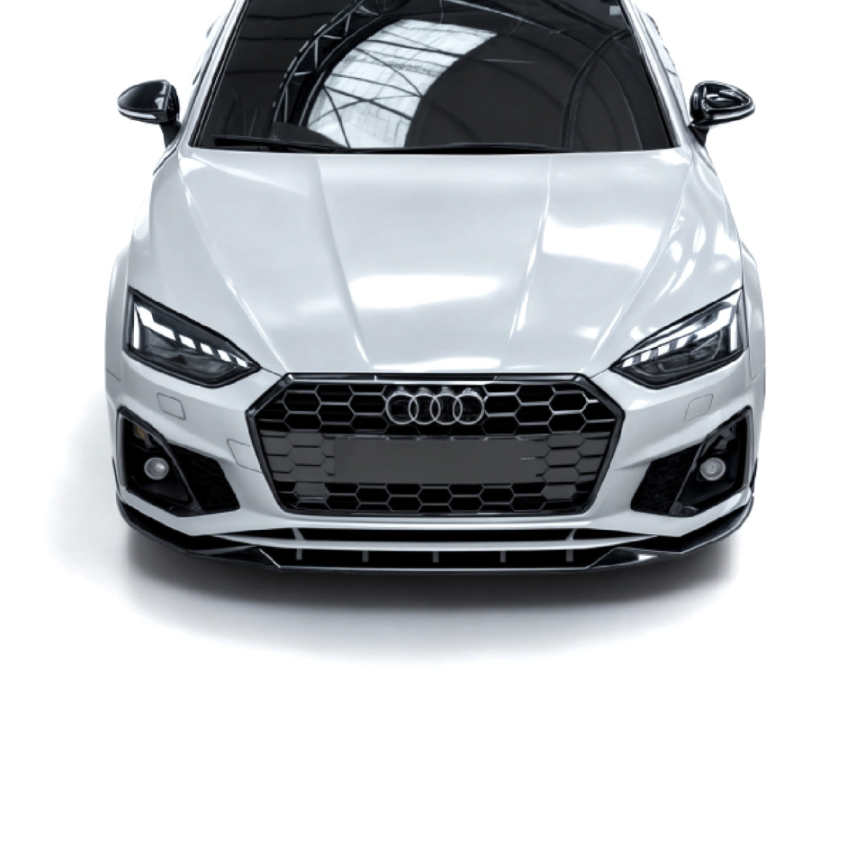 Audi A5 S Line Facelift 2019-2024 Parlak Siyah V2 Ön Lip | Sportif Ön Tampon Eki