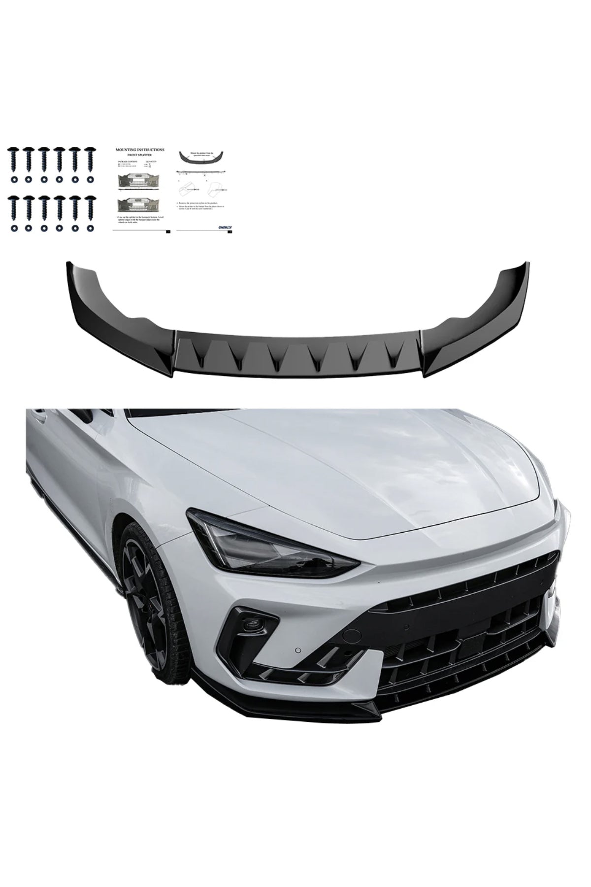 Cupra Leon 2024+ Ön Lip Parlak Siyah Sport Ön Tampon Lipi Body Kit Ön Alt Lip Spoiler