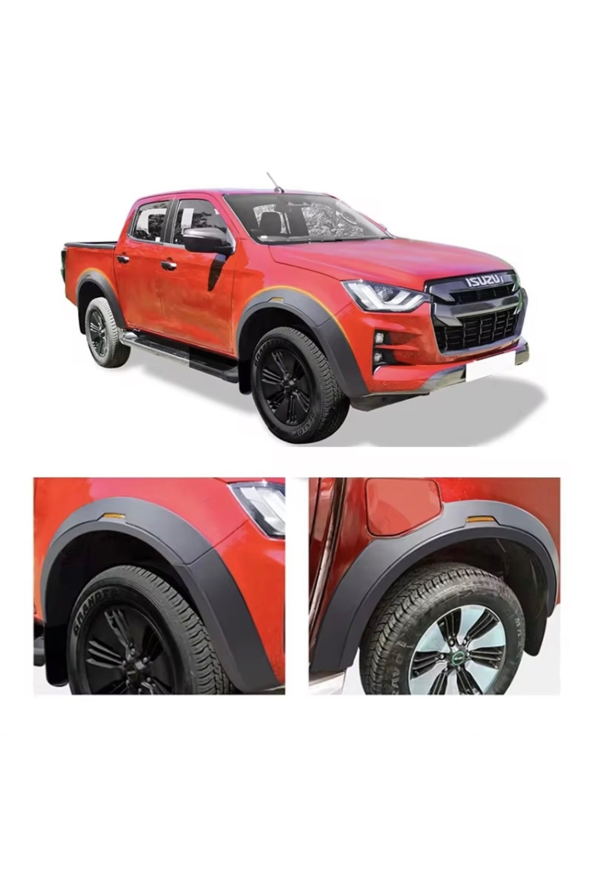 2020+ Isuzu D-Max Çamurluk Dodik Seti Reflektörlü Kabartma Kaplama Koruma Off Road İthal - TMZ Garage