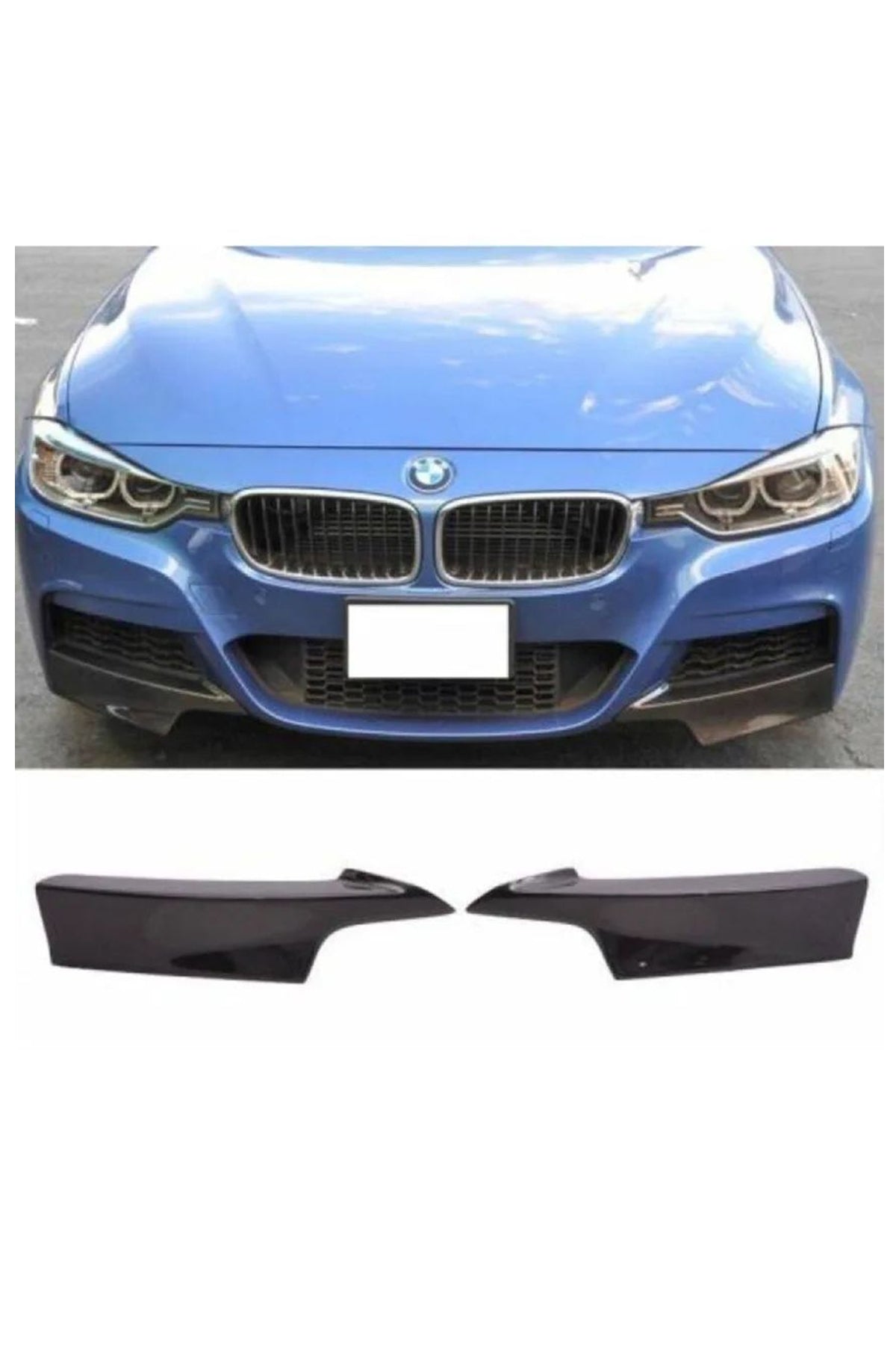 Bmw F30 M Paket Ön Tampon Flap Seti̇ 2 Parça | Piano Black | Spoiler Kanat