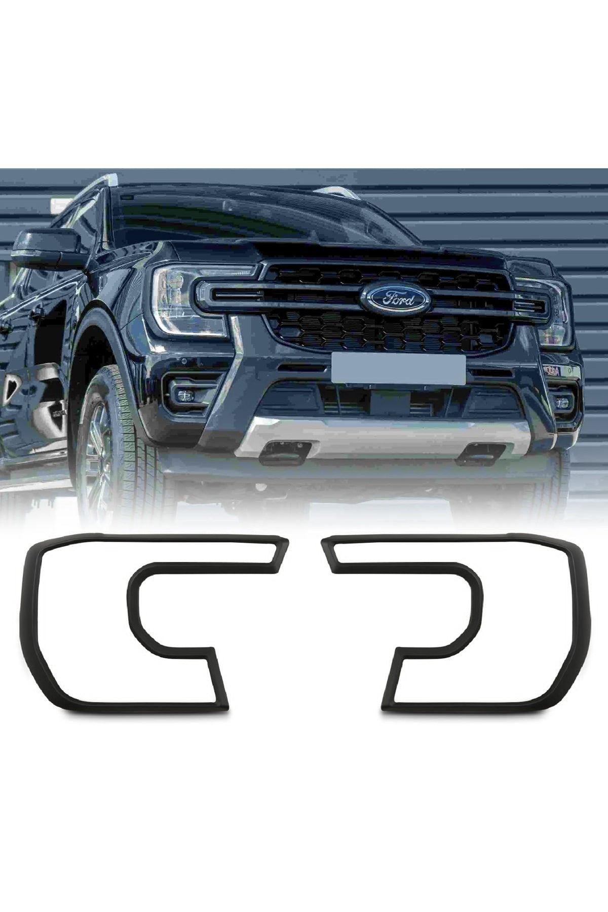 Ford Ranger T9 Ön Far Çerçevesi Seti | Far Çerçeve Kaplama / Trim – Siyah