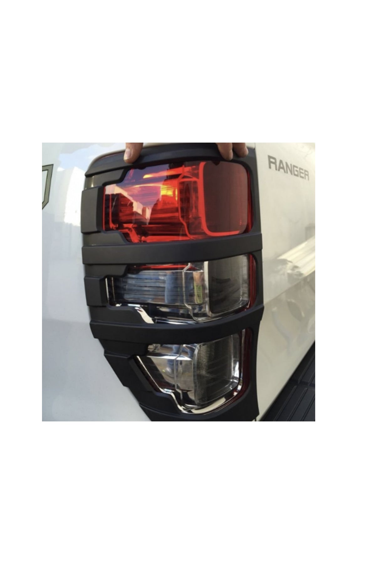 Ford Ranger 2015-2022 Arka Stop Çerçevesi Seti | Mat Siyah Stop Çerçeve Kaplama / Trim