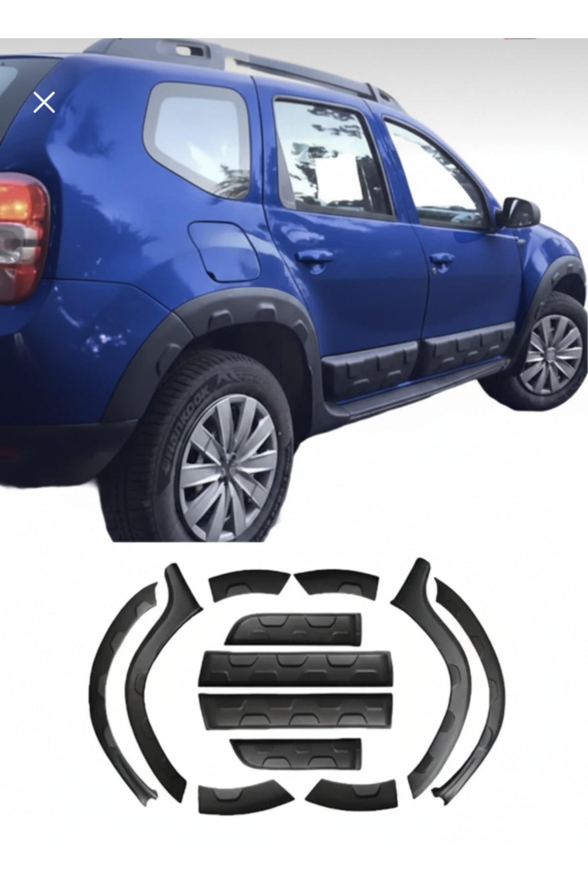 2010-2017 Dacia Duster Damalı Dodik Kapı Kaplama Kabartma Seti 12 Parça Damalı