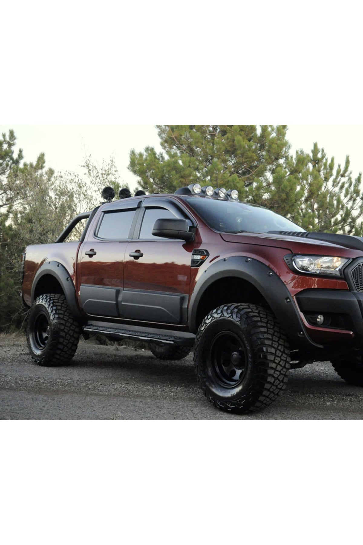 2012–2022 Ford Ranger T6 T7 T8 Vi̇da Görünümlü Çamurluk Dodik Seti – Mat Siyah